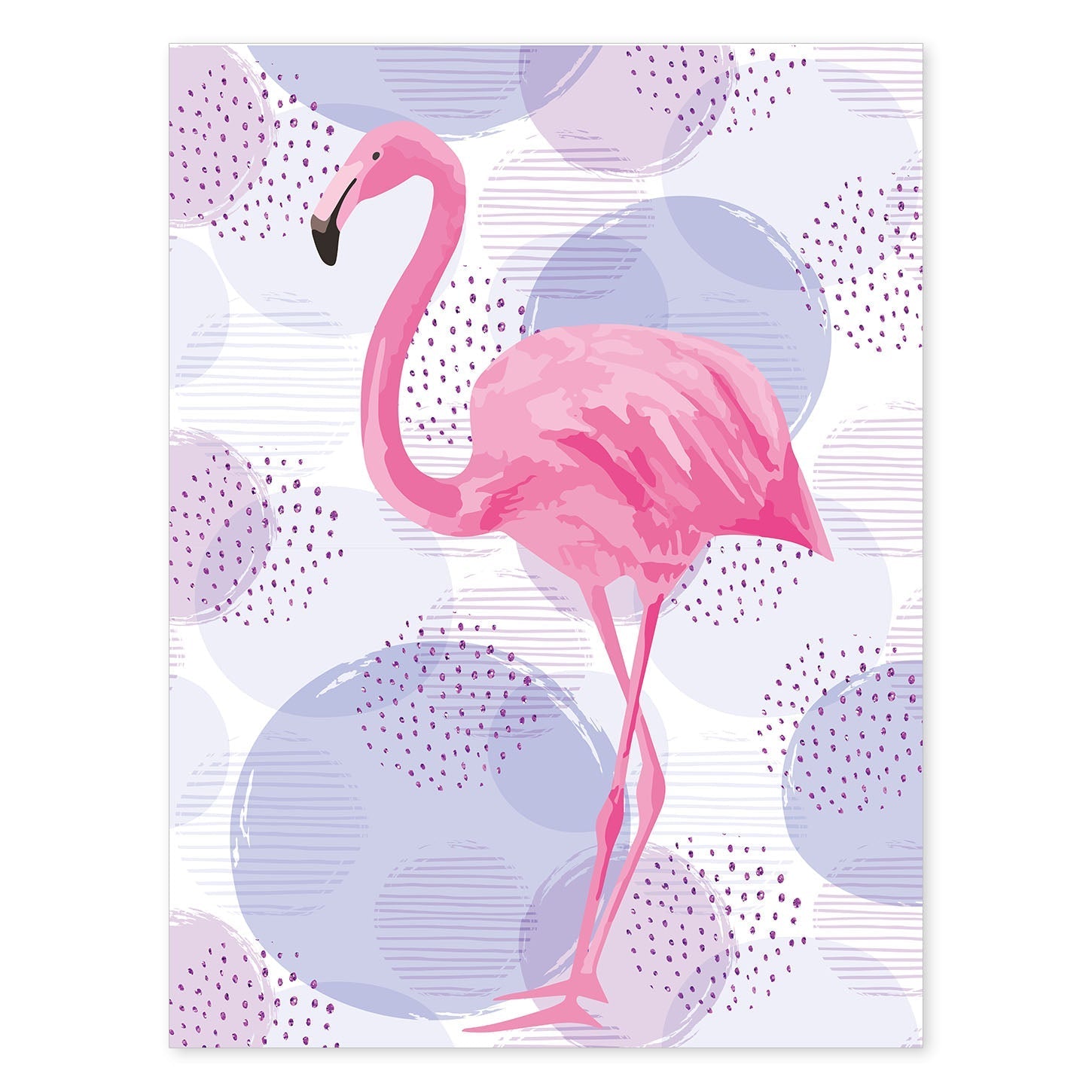 Poster de flamencos. Lámina Flamenco dulce con imágenes de flamencos sobre fondo colorido. Posters de aves con diseño.-Artwork-Nacnic-A4-Sin marco-Nacnic Estudio SL