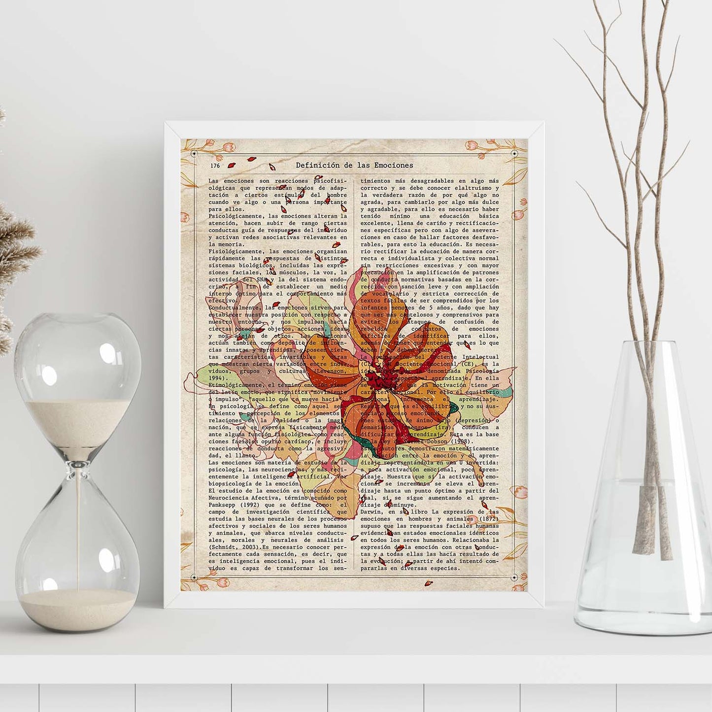 Poster de Flores naranjas. Láminas de flores diseñadas con estilo antiguo. Diseño de botánica y plantas.-Artwork-Nacnic-Nacnic Estudio SL