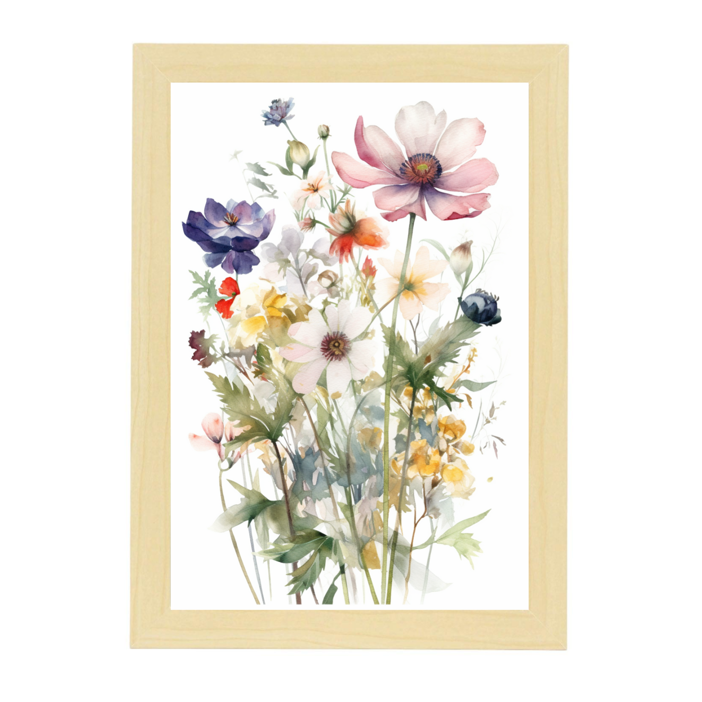 Póster Acuarela de Flores Silvestres