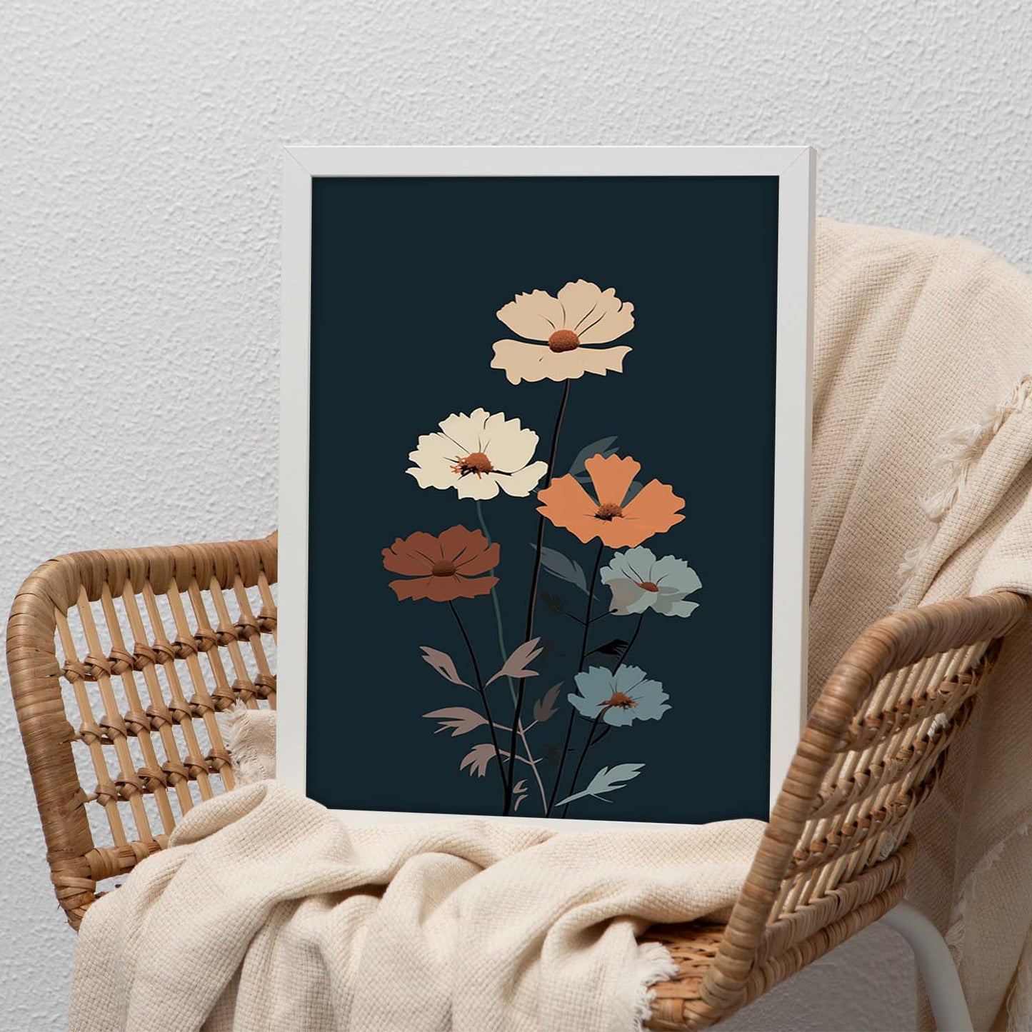 Lámina de Flores Simples en Diversos Marcos