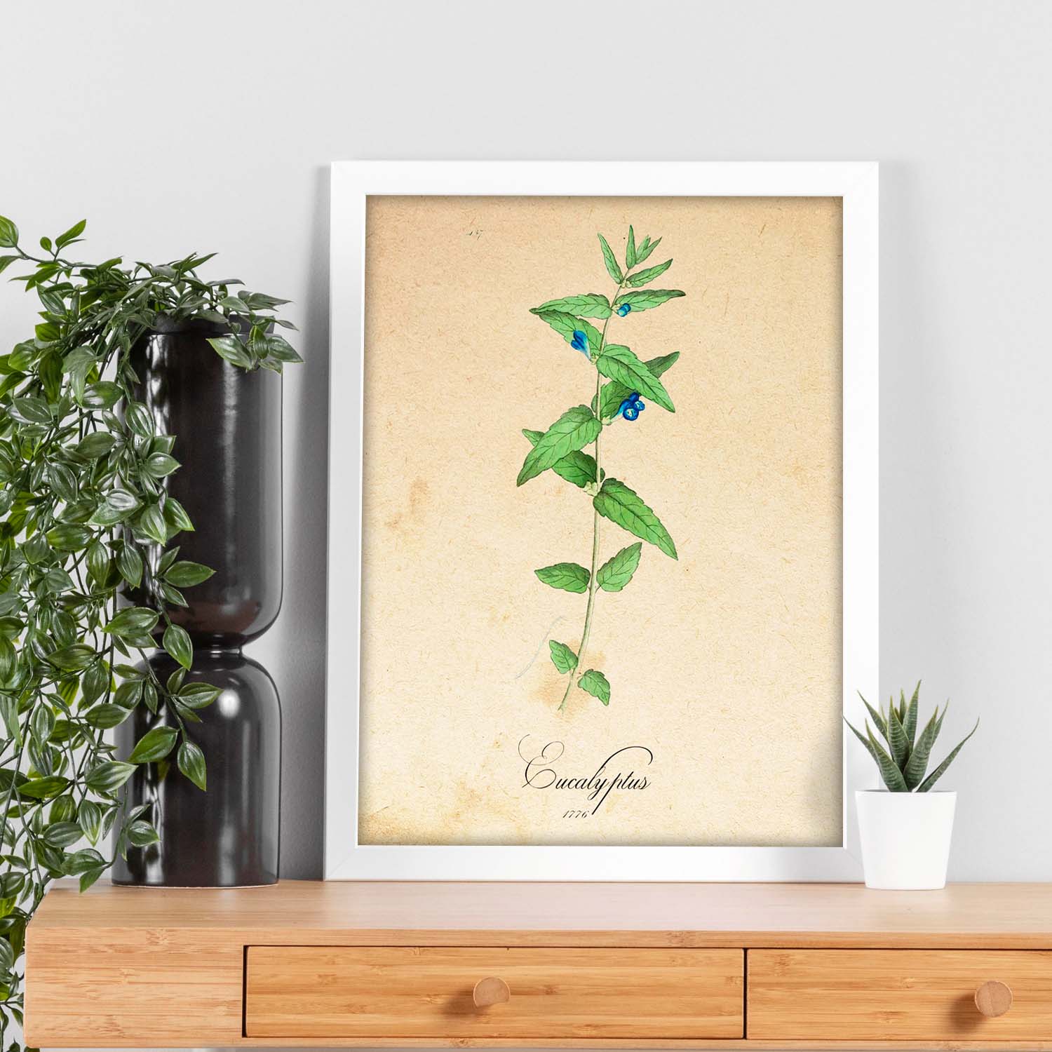 Poster de flores vintage. Lámina Menta con diseño vintage.-Artwork-Nacnic-Nacnic Estudio SL