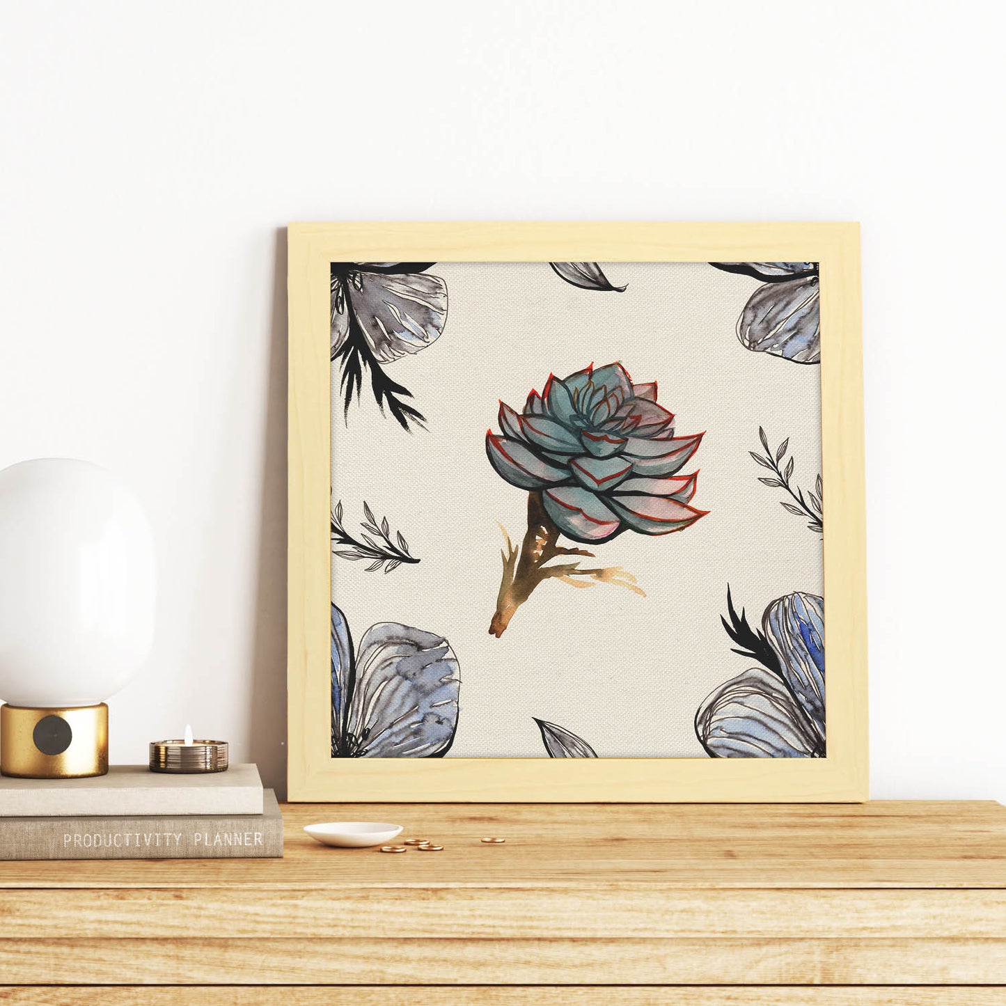 Poster de flores y naturaleza. Lámina cuadrada Alcachofa, ilustrada con dibujos a color.-Artwork-Nacnic-Nacnic Estudio SL