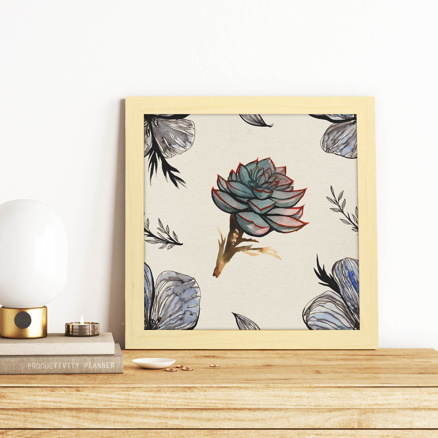 Poster de flores y naturaleza. Lámina cuadrada Alcachofa, ilustrada con dibujos a color.-Artwork-Nacnic-Nacnic Estudio SL