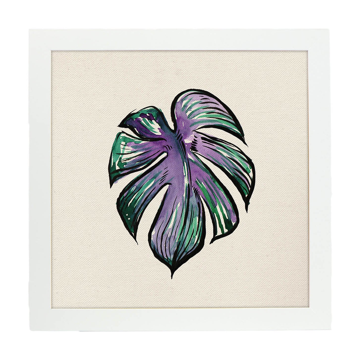 Poster de flores y naturaleza. Lámina cuadrada Corazón enamorado, ilustrada con dibujos a color.-Artwork-Nacnic-20x20 cm-Marco Blanco-Nacnic Estudio SL