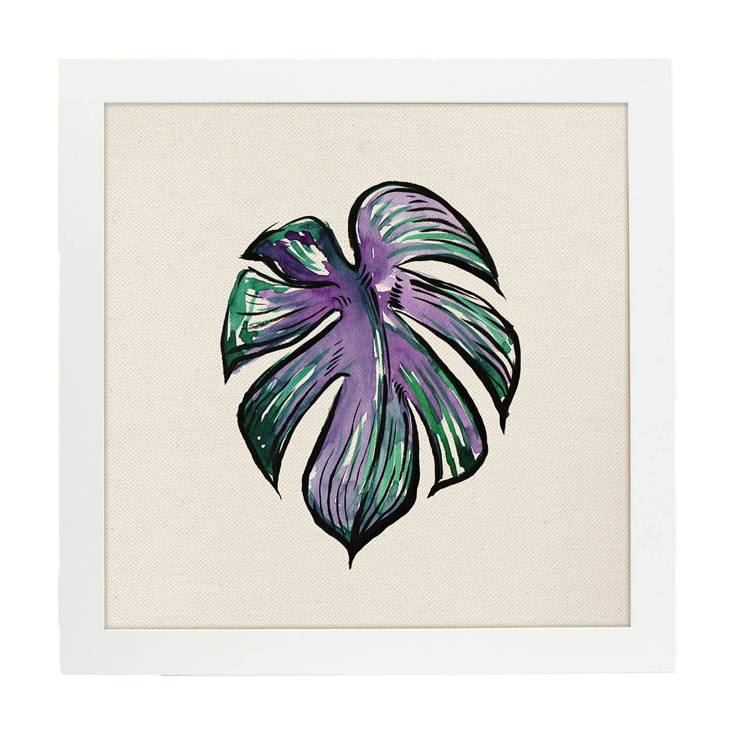 Poster de flores y naturaleza. Lámina cuadrada Corazón enamorado, ilustrada con dibujos a color.-Artwork-Nacnic-25x25 cm-Marco Blanco-Nacnic Estudio SL