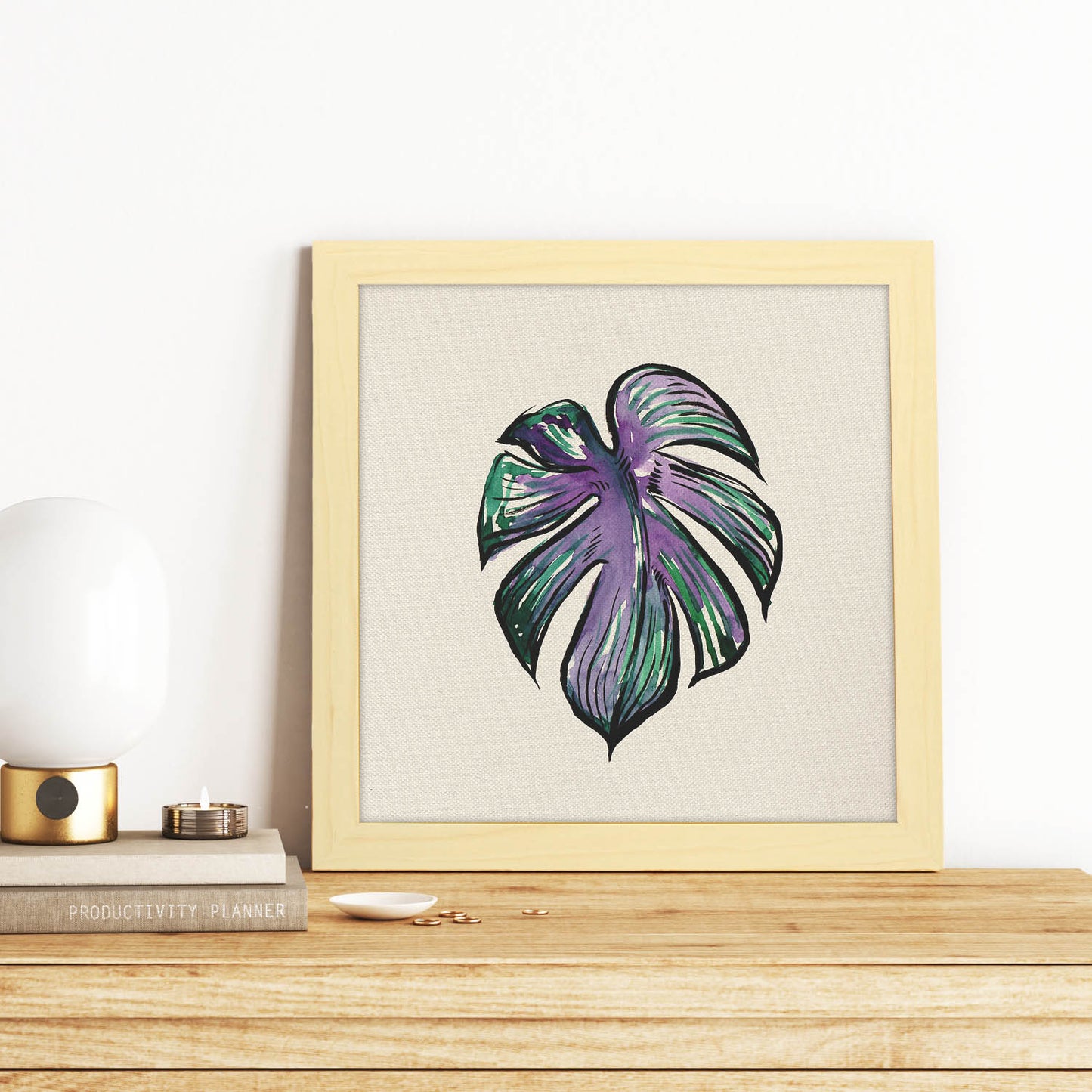 Poster de flores y naturaleza. Lámina cuadrada Corazón enamorado, ilustrada con dibujos a color.-Artwork-Nacnic-Nacnic Estudio SL