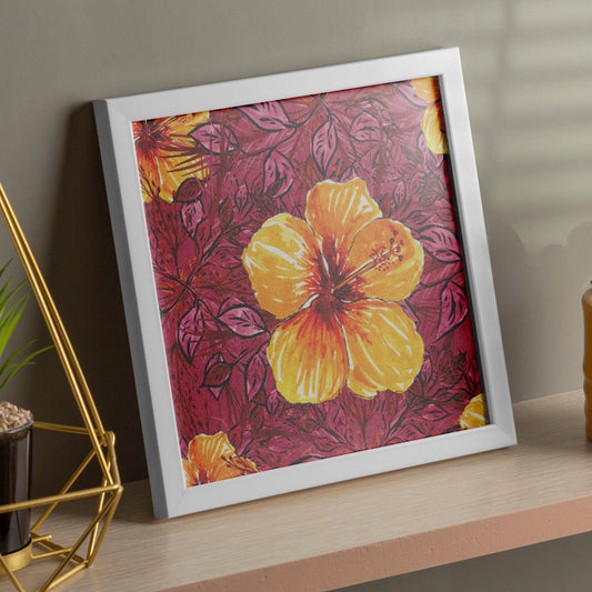 Poster de flores y naturaleza. Lámina cuadrada Felicidad plena, ilustrada con dibujos a color.-Artwork-Nacnic-Nacnic Estudio SL