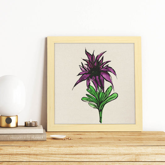 Poster de flores y naturaleza. Lámina cuadrada Flor apasionada, ilustrada con dibujos a color.-Artwork-Nacnic-Nacnic Estudio SL