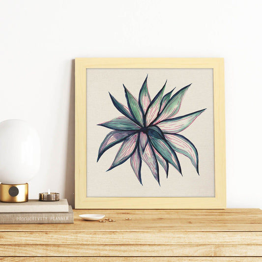Poster de flores y naturaleza. Lámina cuadrada Flor de la timidez, ilustrada con dibujos a color.-Artwork-Nacnic-Nacnic Estudio SL