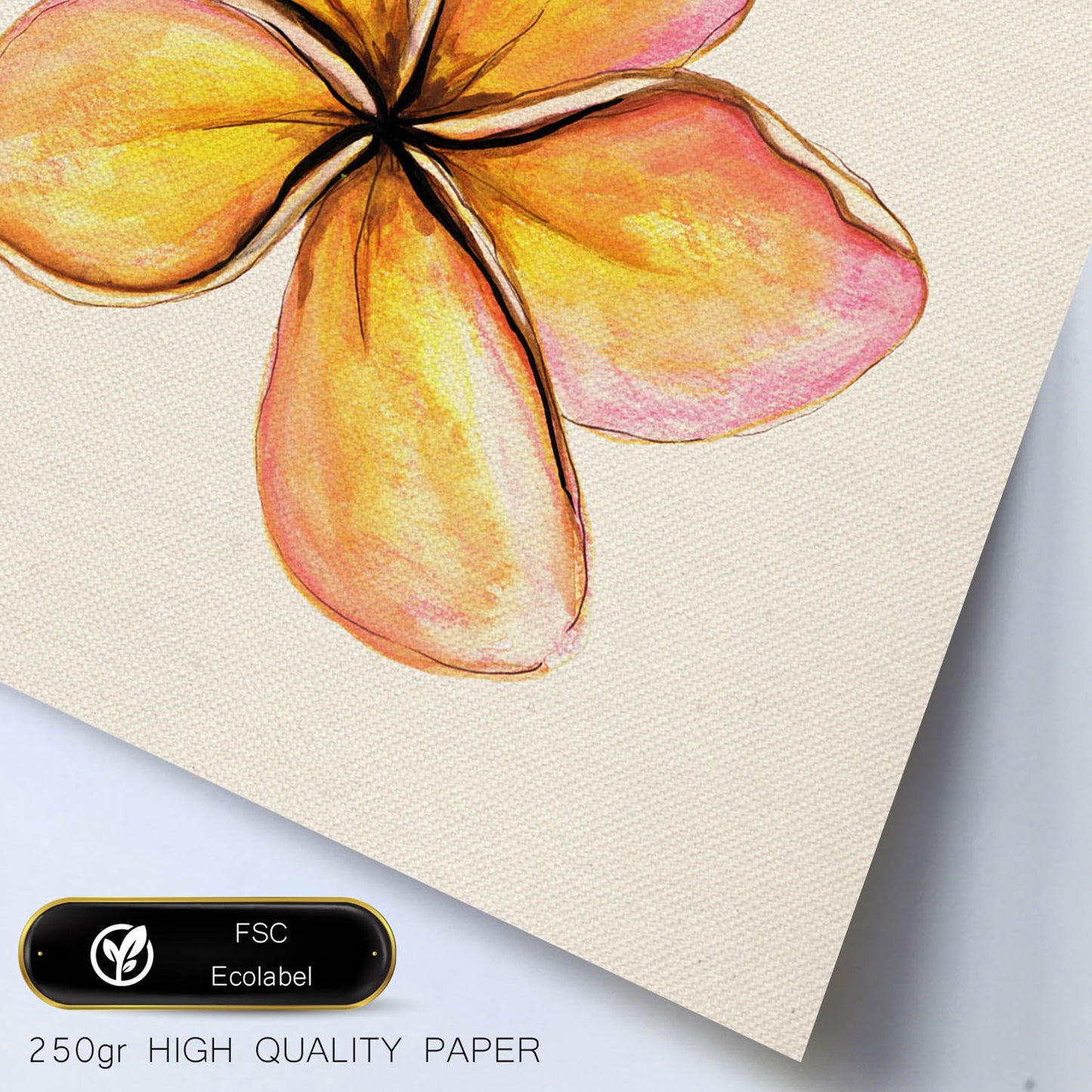 Poster de flores y naturaleza. Lámina cuadrada Flor para dos, ilustrada con dibujos a color.-Artwork-Nacnic-Nacnic Estudio SL