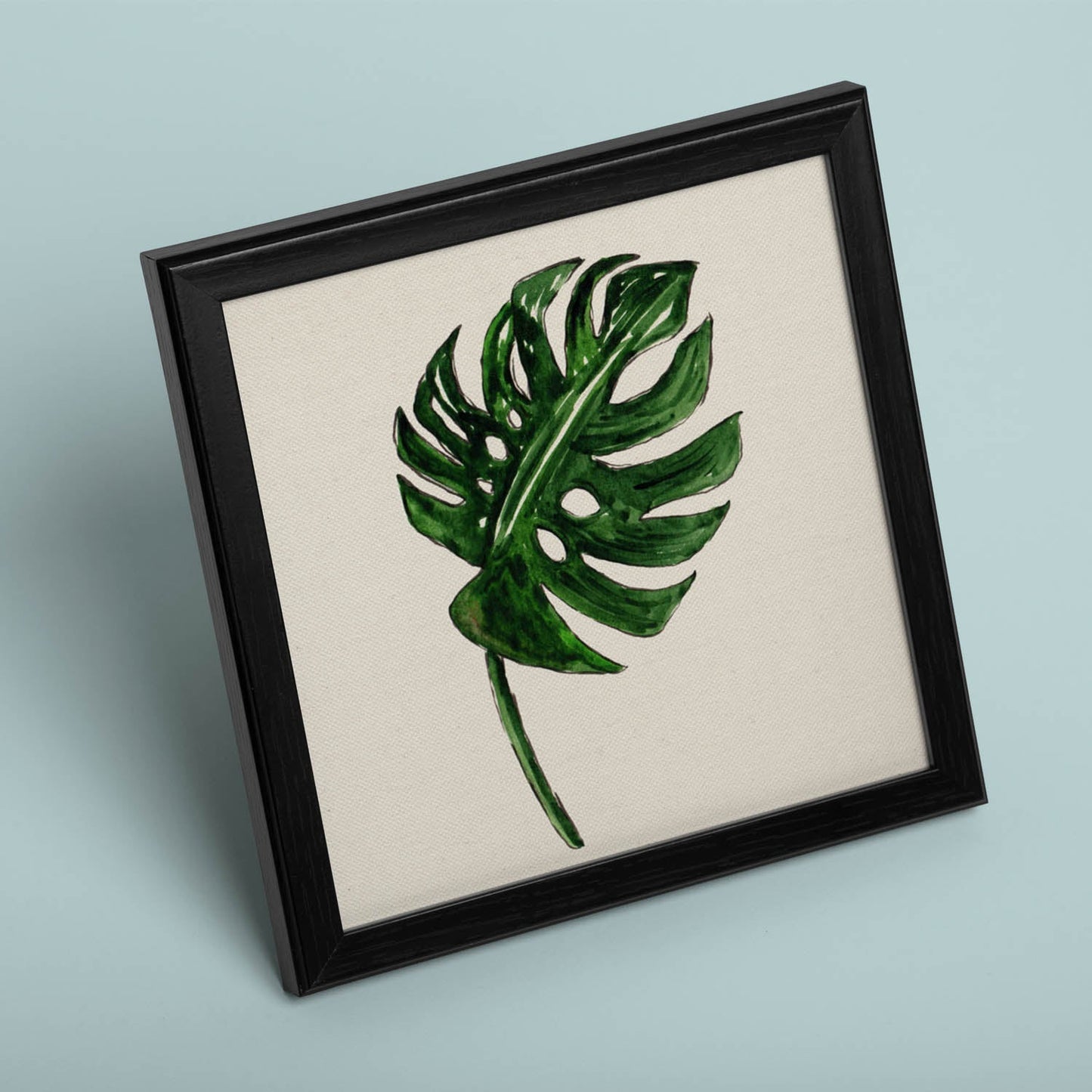 Poster de flores y naturaleza. Lámina cuadrada Hoja abanico, ilustrada con dibujos a color.-Artwork-Nacnic-Nacnic Estudio SL