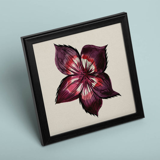 Poster de flores y naturaleza. Lámina cuadrada Me quiere, ilustrada con dibujos a color.-Artwork-Nacnic-Nacnic Estudio SL