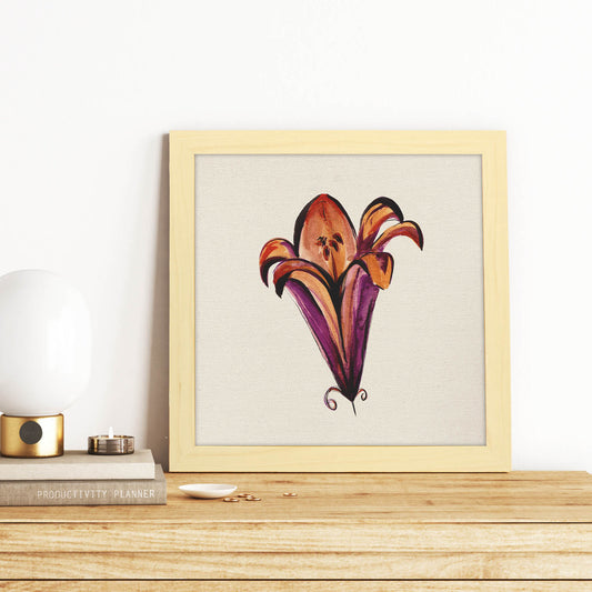 Poster de flores y naturaleza. Lámina cuadrada Pasión en flor, ilustrada con dibujos a color.-Artwork-Nacnic-Nacnic Estudio SL