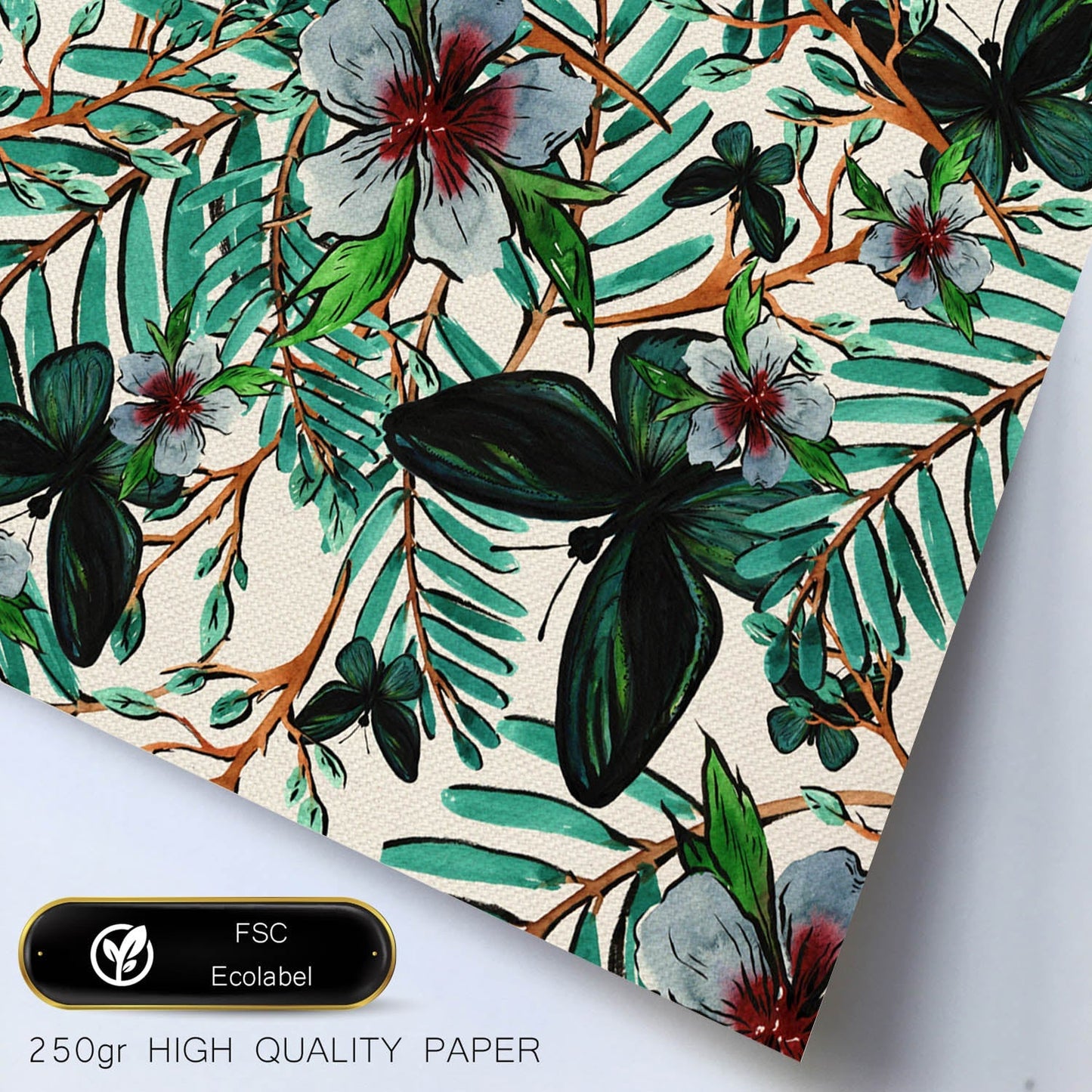 Poster de flores y naturaleza. Lámina cuadrada Primavera en color, ilustrada con dibujos a color.-Artwork-Nacnic-Nacnic Estudio SL