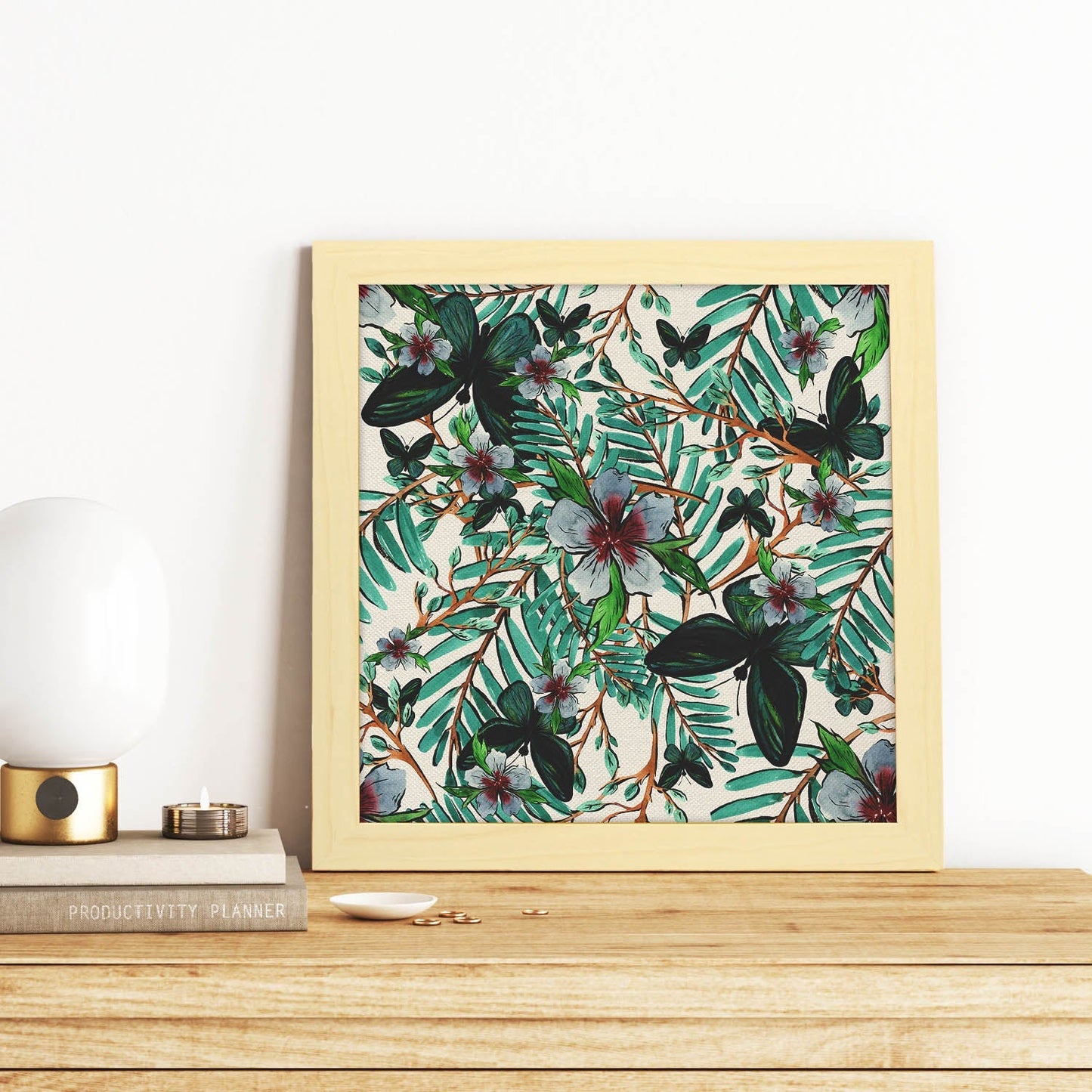 Poster de flores y naturaleza. Lámina cuadrada Primavera en color, ilustrada con dibujos a color.-Artwork-Nacnic-Nacnic Estudio SL