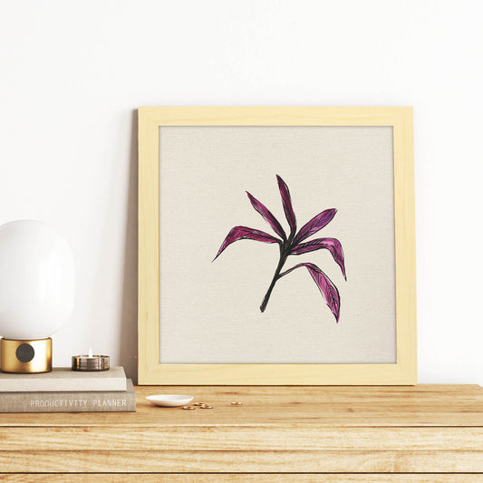 Poster de flores y naturaleza. Lámina cuadrada Ramita, ilustrada con dibujos a color.-Artwork-Nacnic-Nacnic Estudio SL