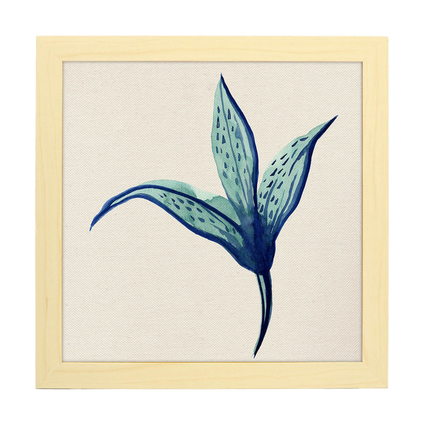Poster de flores y naturaleza. Lámina cuadrada Si me amas, ilustrada con dibujos a color.-Artwork-Nacnic-25x25 cm-Marco Madera clara-Nacnic Estudio SL