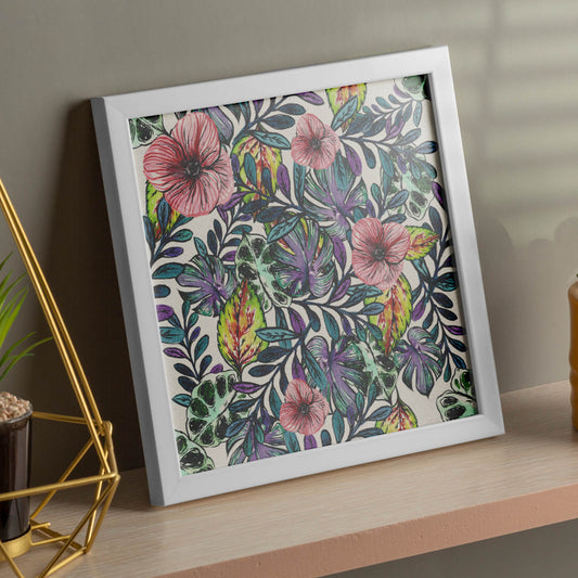 Poster de flores y naturaleza. Lámina cuadrada Variedad veraniega, ilustrada con dibujos a color.-Artwork-Nacnic-Nacnic Estudio SL