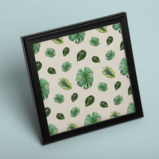 Poster de flores y naturaleza. Lámina cuadrada Verde que te quiero verde, ilustrada con dibujos a color.-Artwork-Nacnic-Nacnic Estudio SL