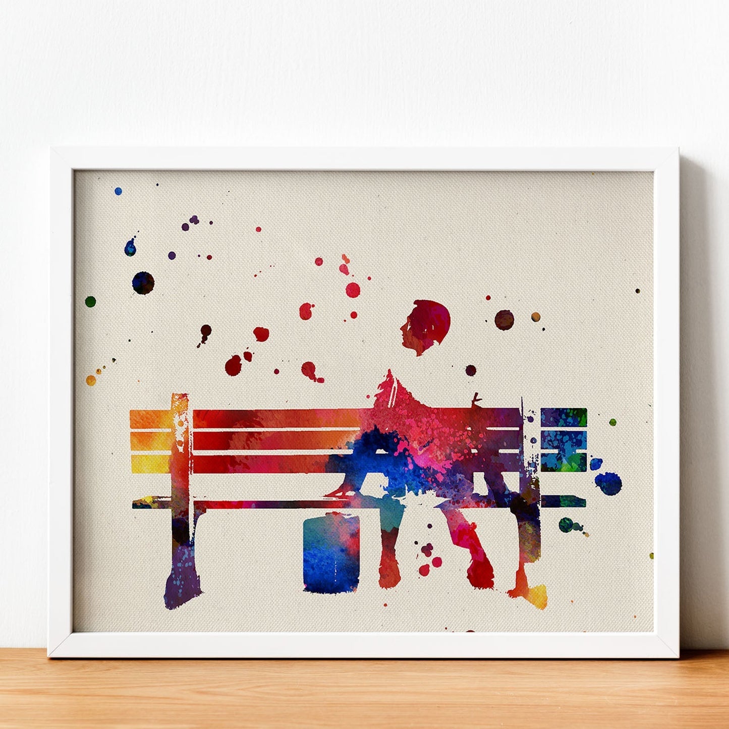 Poster de Forrest gump. Láminas de cine, películas, y actores. Posters de películas antiguas con estilo acuarela.-Artwork-Nacnic-Nacnic Estudio SL