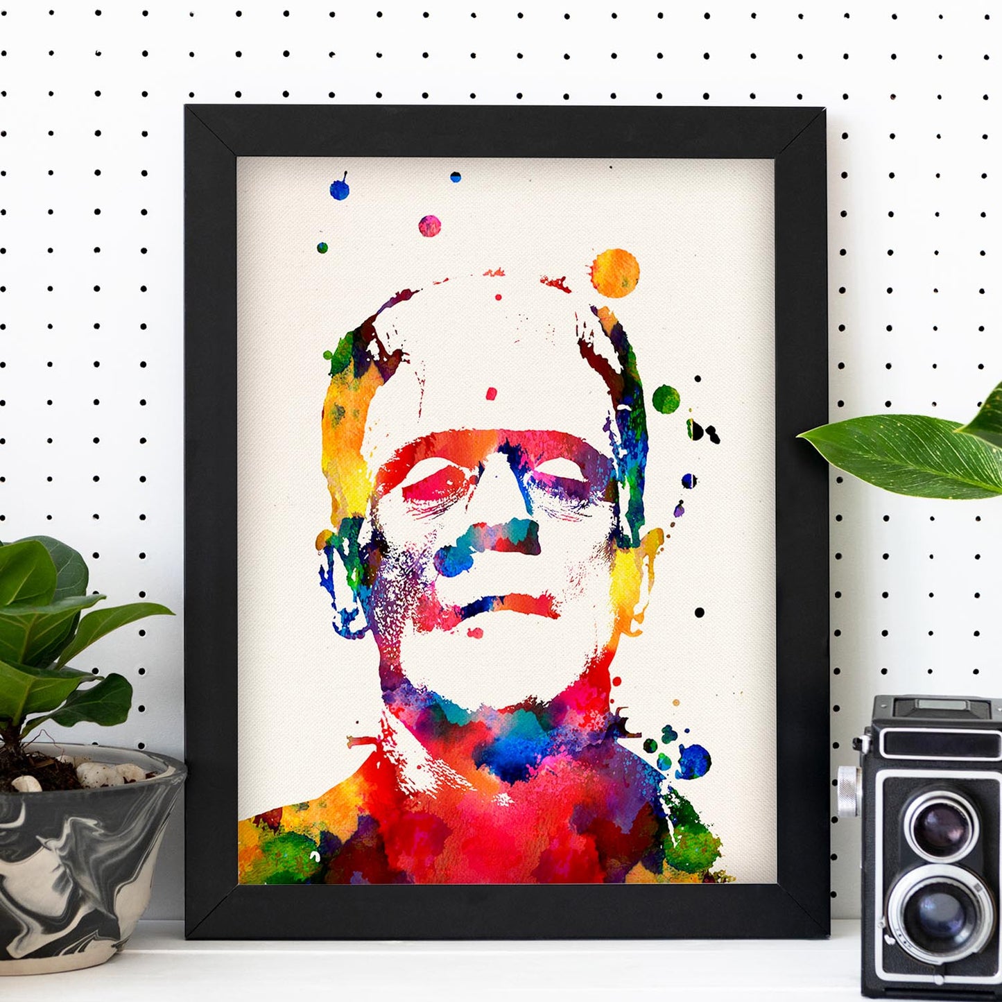 Poster de Frankenstein con diseño acuarela. Mix de láminas con estilo acuarela-Artwork-Nacnic-Nacnic Estudio SL