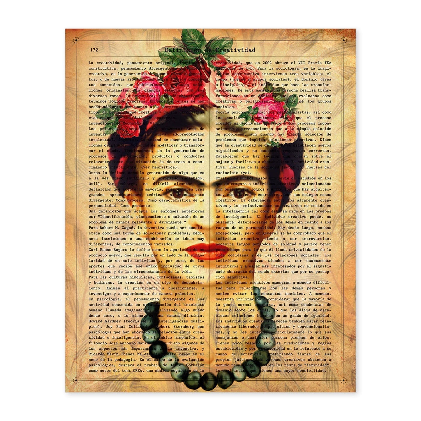 Poster de Frida marron. Láminas de personajes importantes. Posters de músicos, actores, inventores, exploradores, ...-Artwork-Nacnic-A4-Sin marco-Nacnic Estudio SL