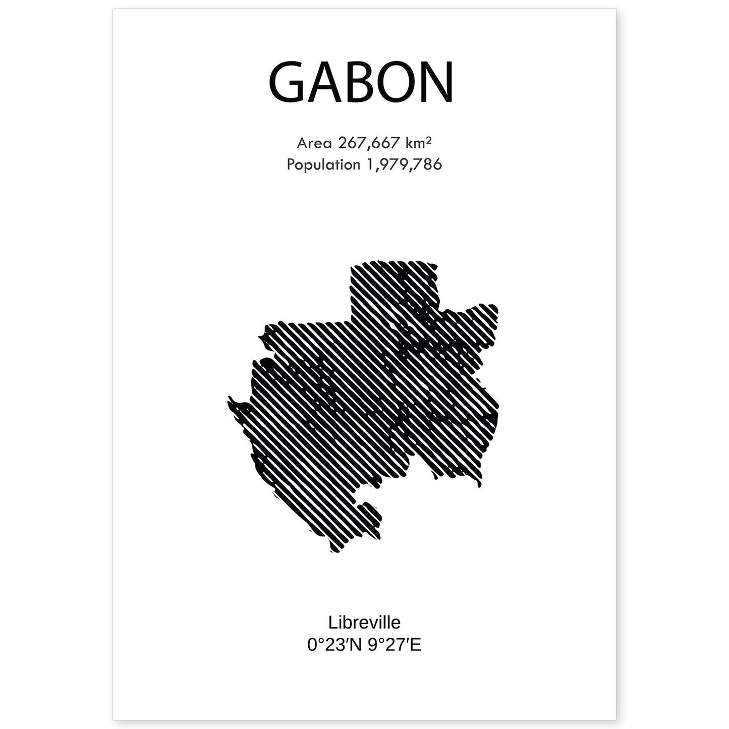 Poster de Gabón. Láminas de paises y continentes del mundo.-Artwork-Nacnic-A4-Sin marco-Nacnic Estudio SL