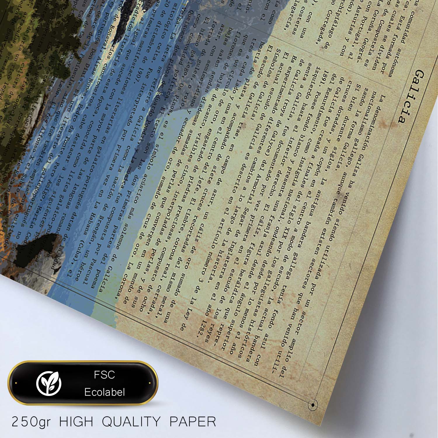 Poster de Galicia. Láminas de comunidades autónomas de España.-Artwork-Nacnic-Nacnic Estudio SL