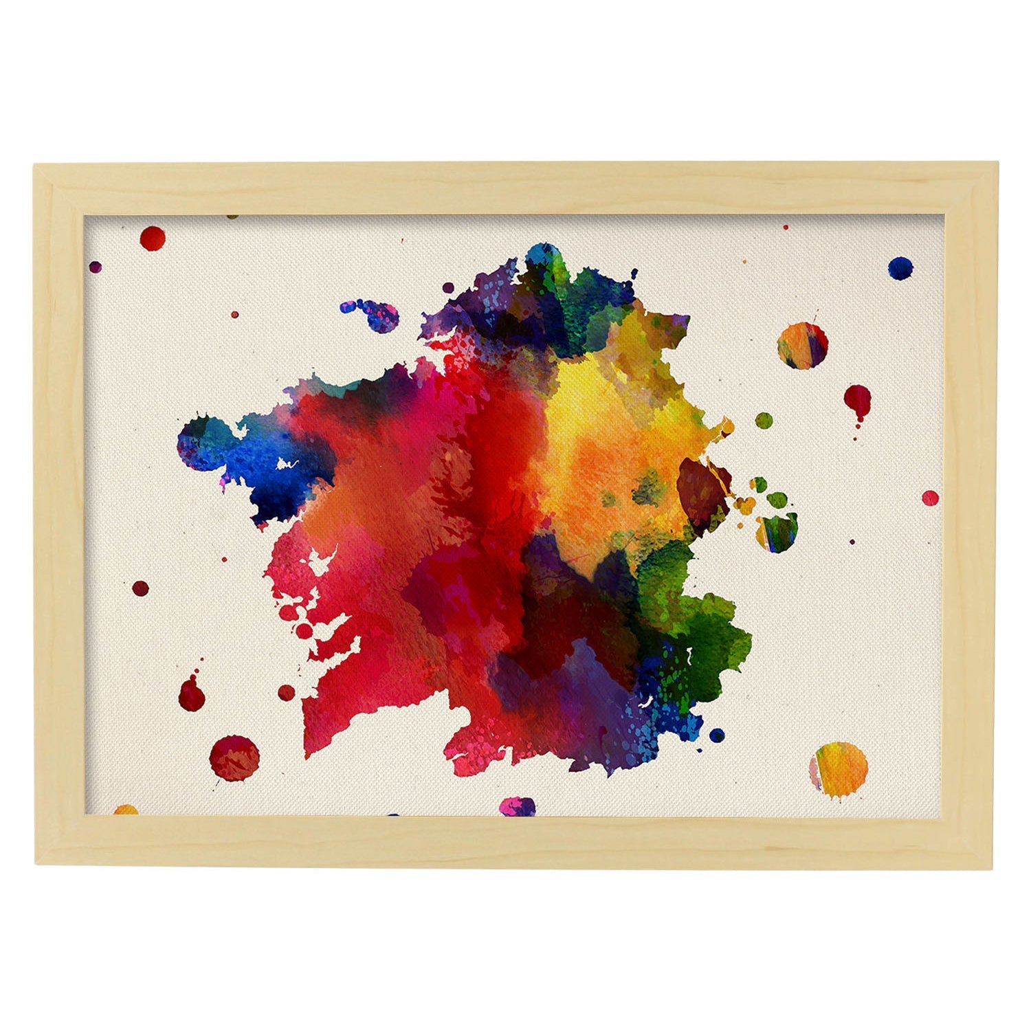 Poster de Galicia. Láminas e ilustraciones de ciudades, comunidades, y mapas de España.-Artwork-Nacnic-A3-Marco Madera clara-Nacnic Estudio SL