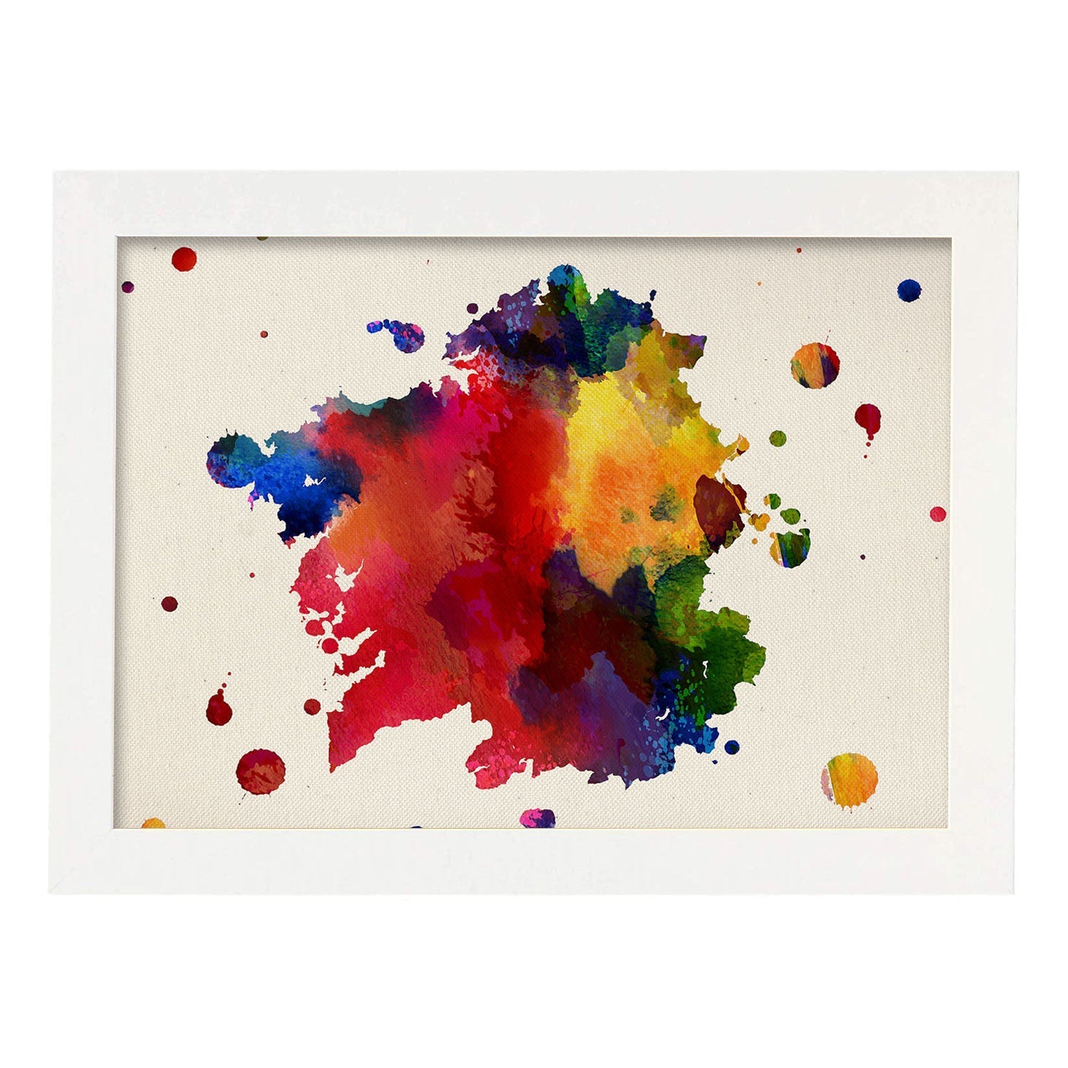 Poster de Galicia. Láminas e ilustraciones de ciudades, comunidades, y mapas de España.-Artwork-Nacnic-A4-Marco Blanco-Nacnic Estudio SL