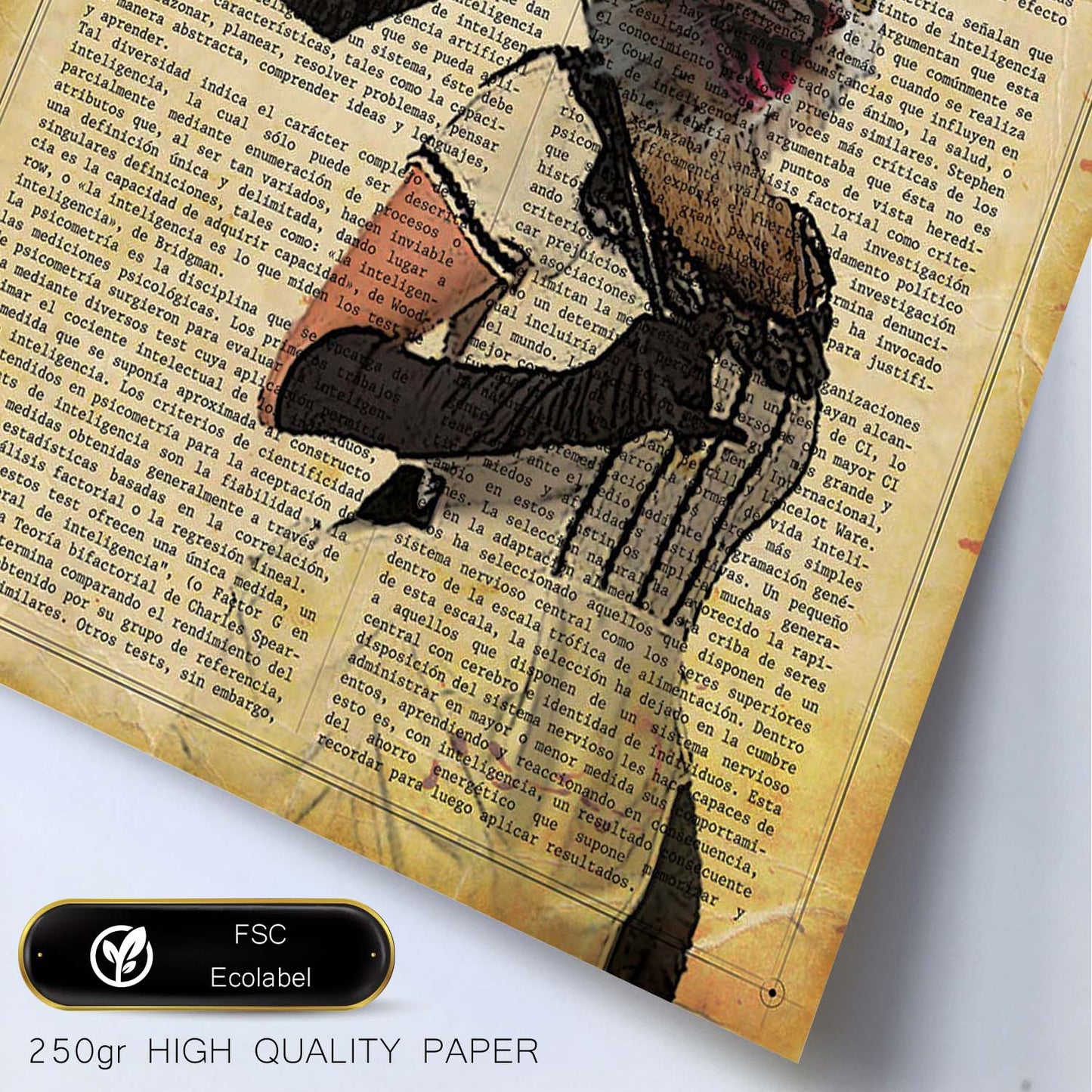 Poster de Gato con sombrilla. Láminas de animales con definiciones. Ilustraciones de animales con textos.-Artwork-Nacnic-Nacnic Estudio SL
