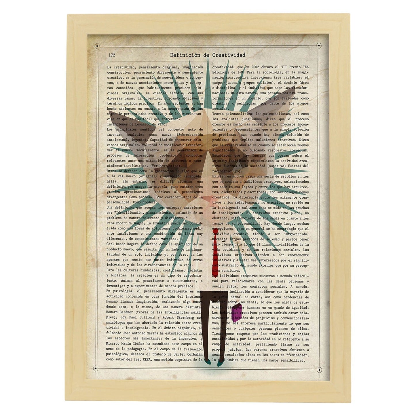 Poster de Gato ejecutivo. Láminas de animales con definiciones. Ilustraciones de animales con textos.-Artwork-Nacnic-A4-Marco Madera clara-Nacnic Estudio SL