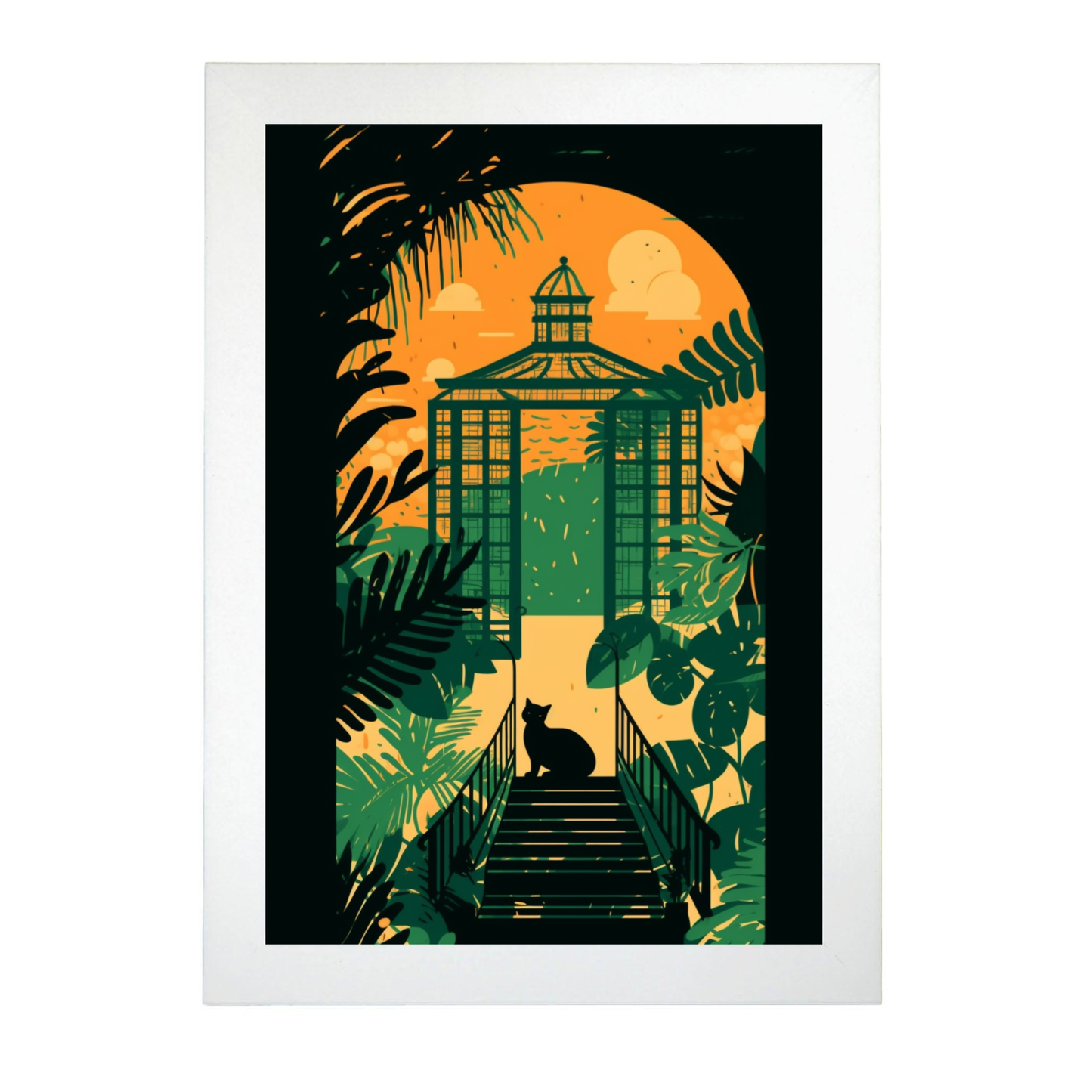 Póster de Gato en Estilo Jardín de Ryo Takemasa y Wu