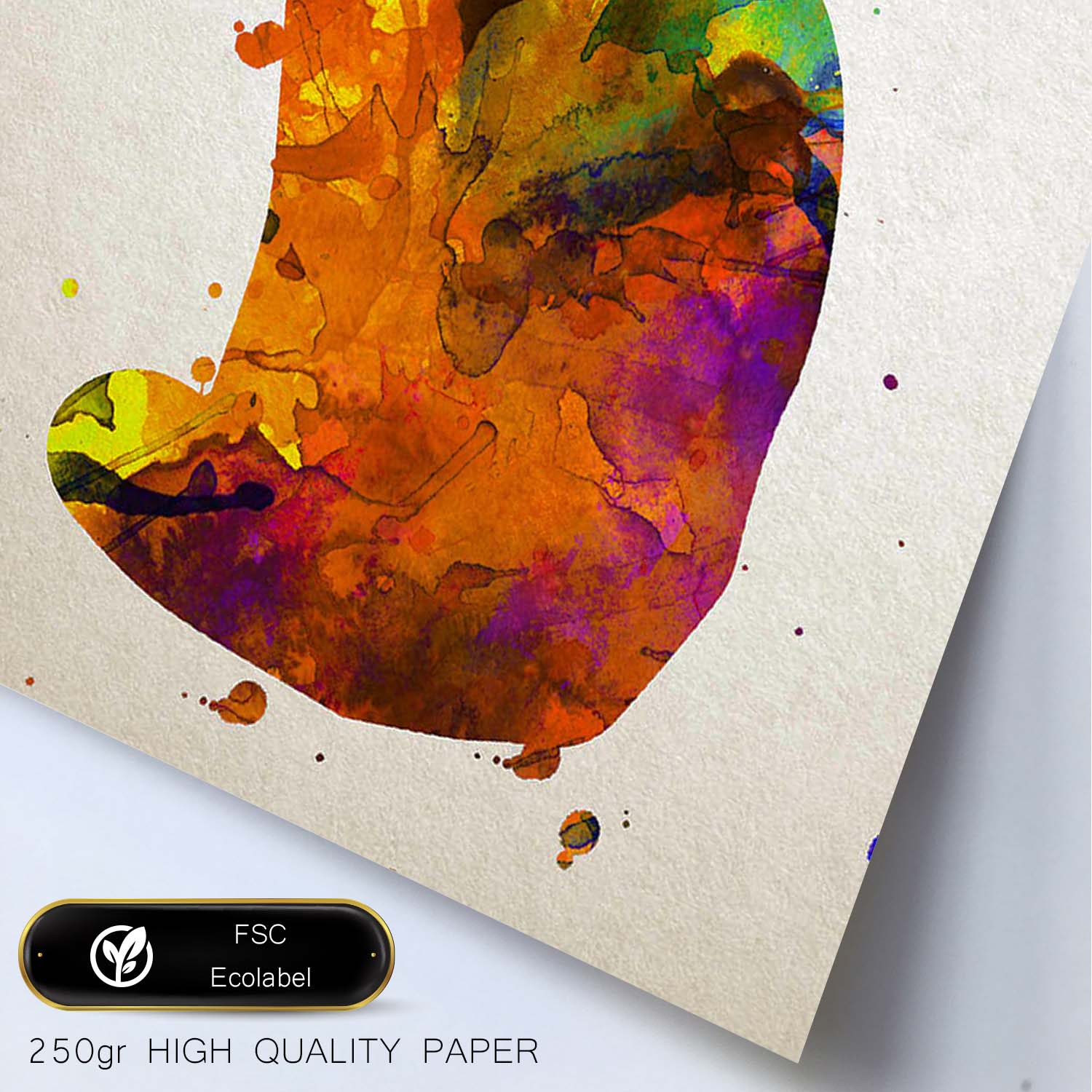 Poster de Gato estilo acuarela. Láminas de animales con estilo acuarela-Artwork-Nacnic-Nacnic Estudio SL