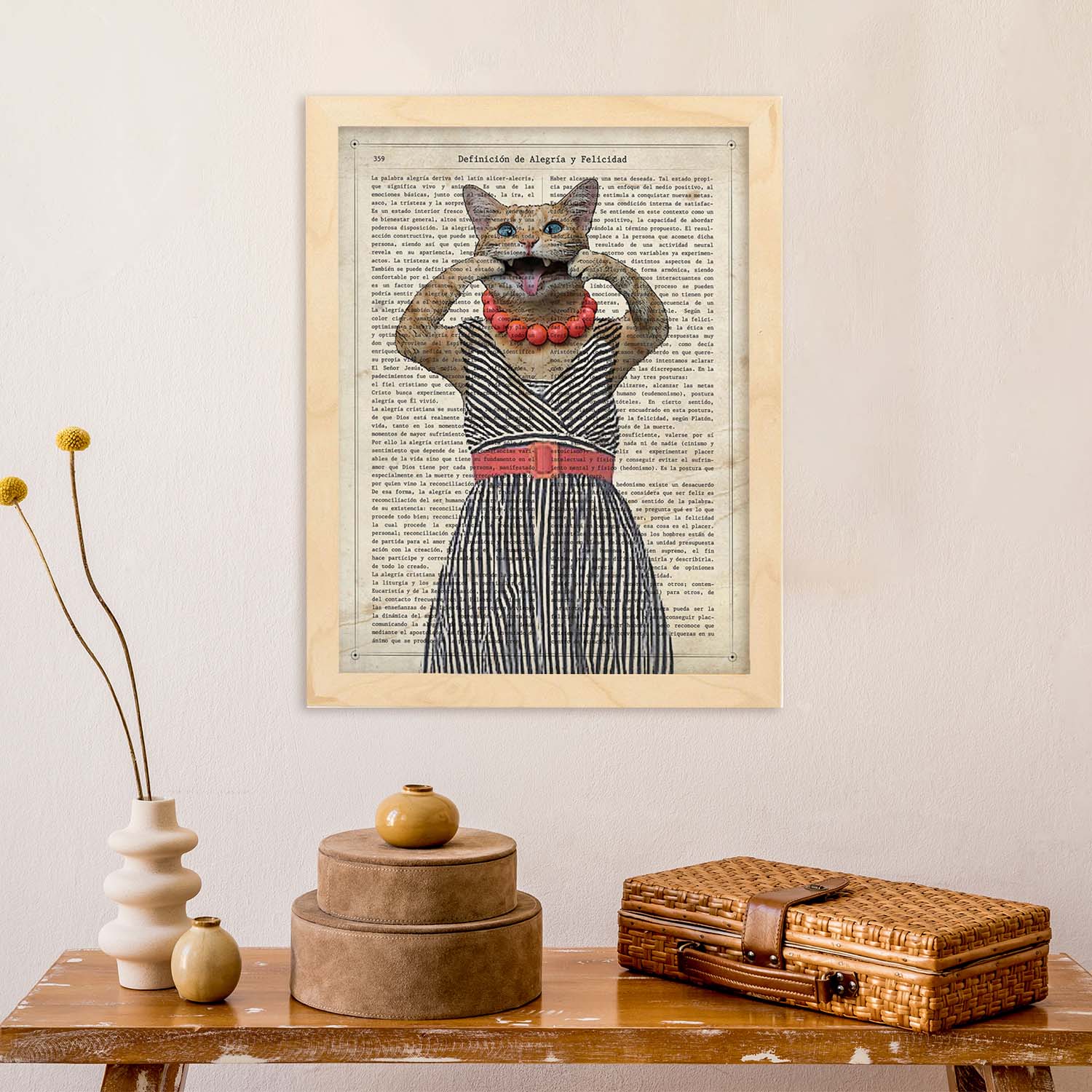 Poster de Gato haciendo la burla. Láminas de animales con definiciones. Ilustraciones de animales con textos.-Artwork-Nacnic-Nacnic Estudio SL