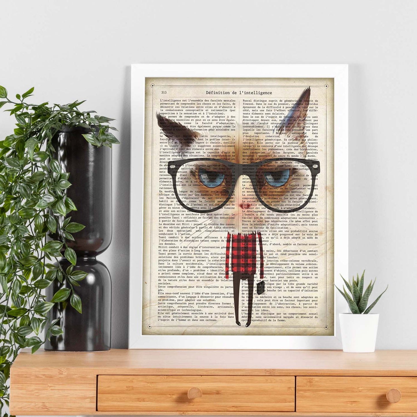 Poster de Gato hipster. Láminas de animales con definiciones. Ilustraciones de animales con textos.-Artwork-Nacnic-Nacnic Estudio SL