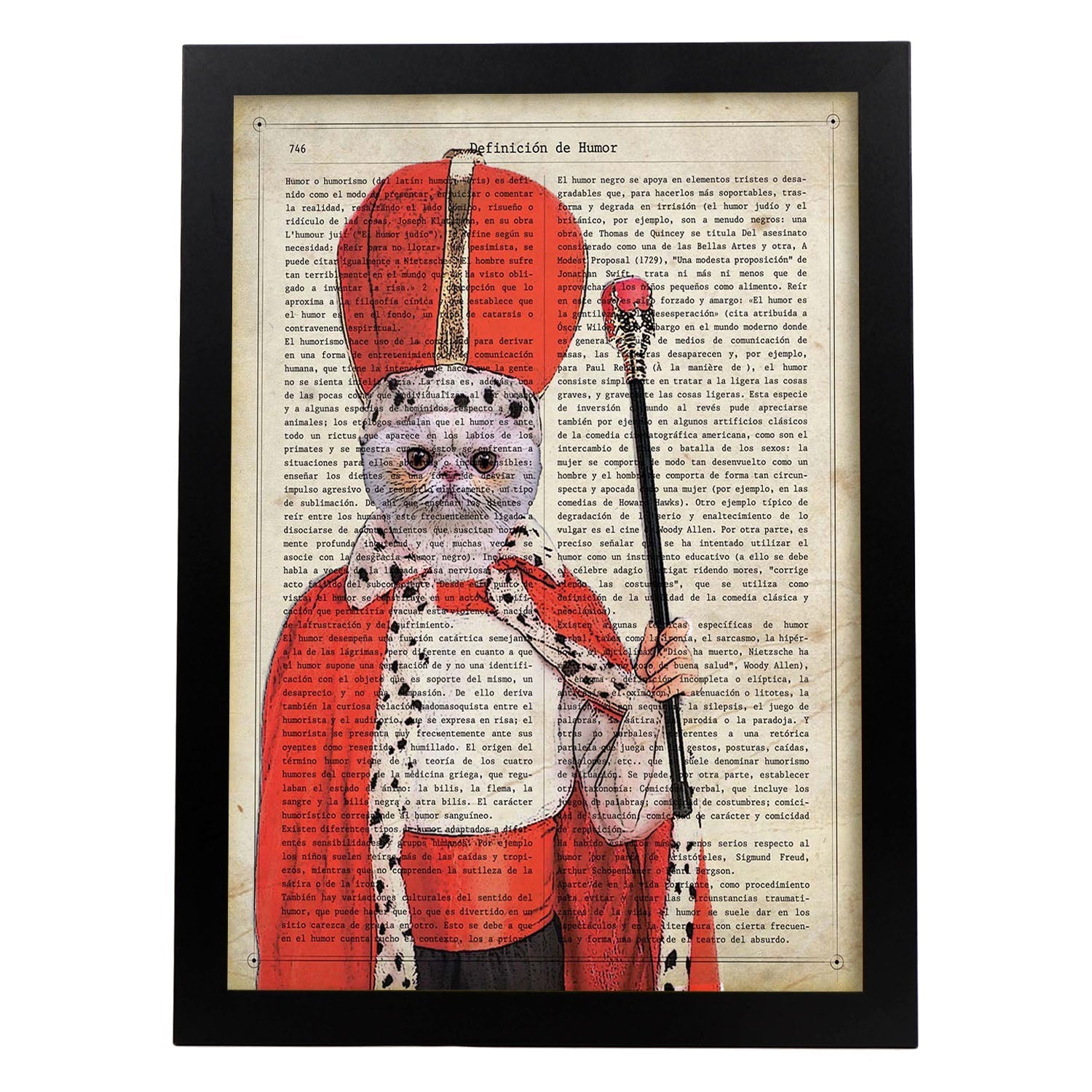 Poster de Gato papa. Láminas de animales con definiciones. Ilustraciones de animales con textos.-Artwork-Nacnic-A3-Marco Negro-Nacnic Estudio SL