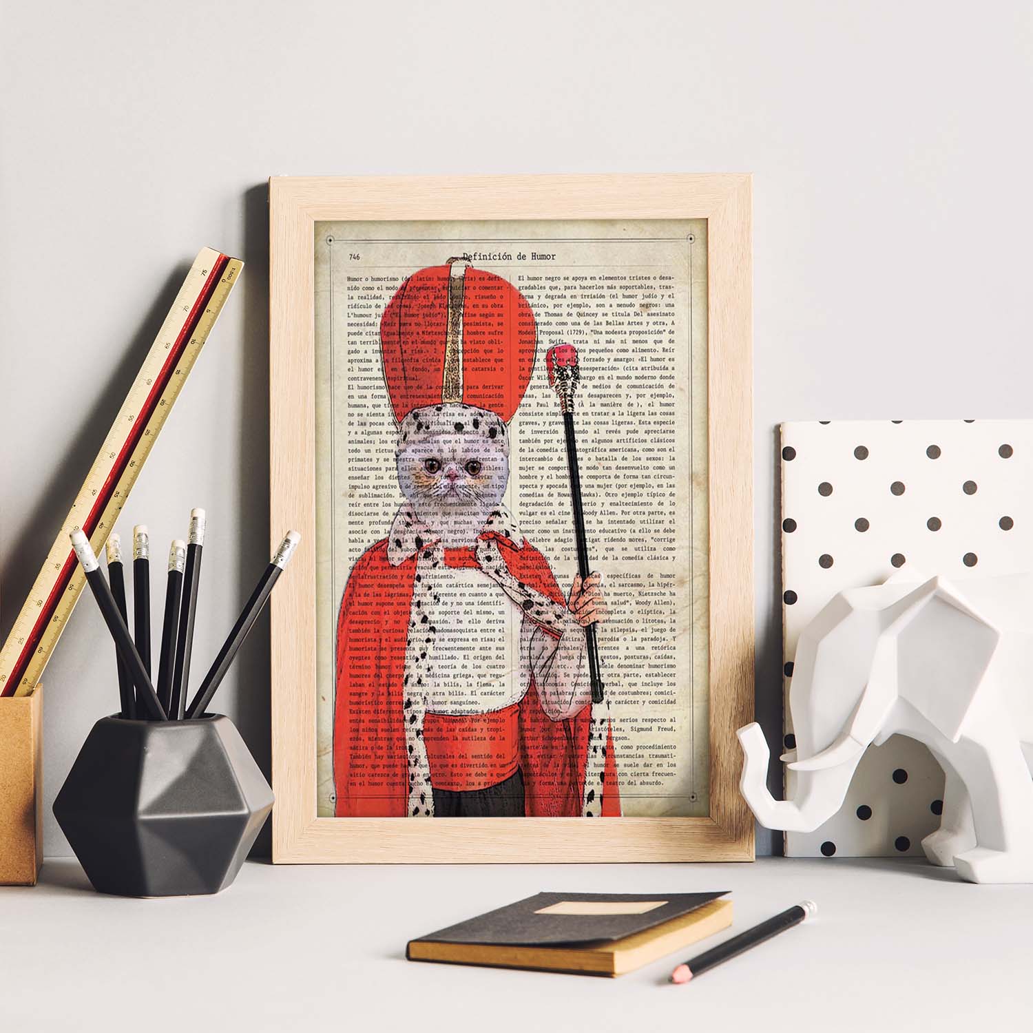 Poster de Gato papa. Láminas de animales con definiciones. Ilustraciones de animales con textos.-Artwork-Nacnic-Nacnic Estudio SL