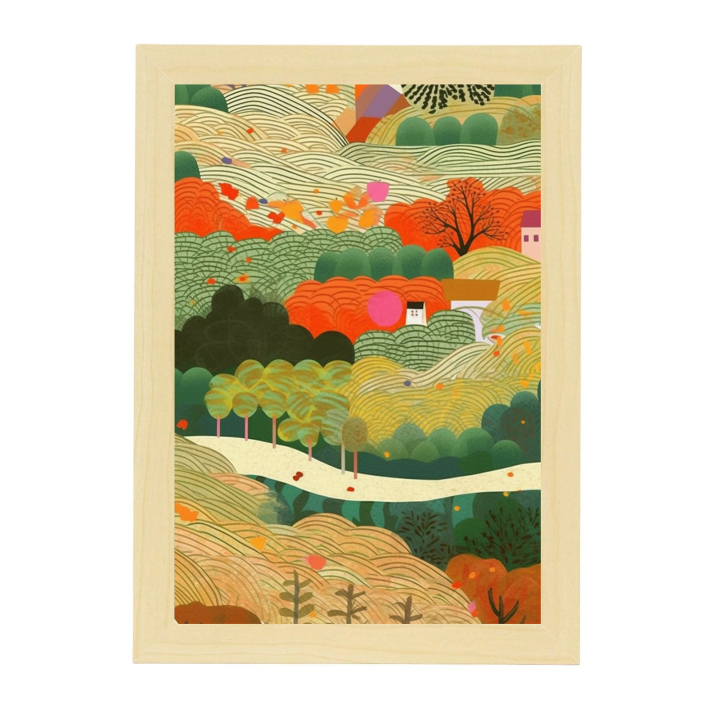 Lámina de Gato Tierno en Estilo Jardín de Ryo Takemasa y Wu