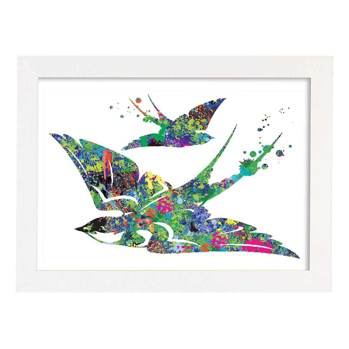 Poster de Gaviota estilo acuarela. Mix de láminas con estilo acuarela-Artwork-Nacnic-A3-Marco Blanco-Nacnic Estudio SL
