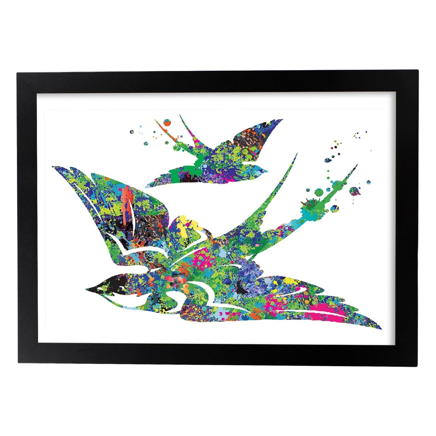 Poster de Gaviota estilo acuarela. Mix de láminas con estilo acuarela-Artwork-Nacnic-A3-Marco Negro-Nacnic Estudio SL