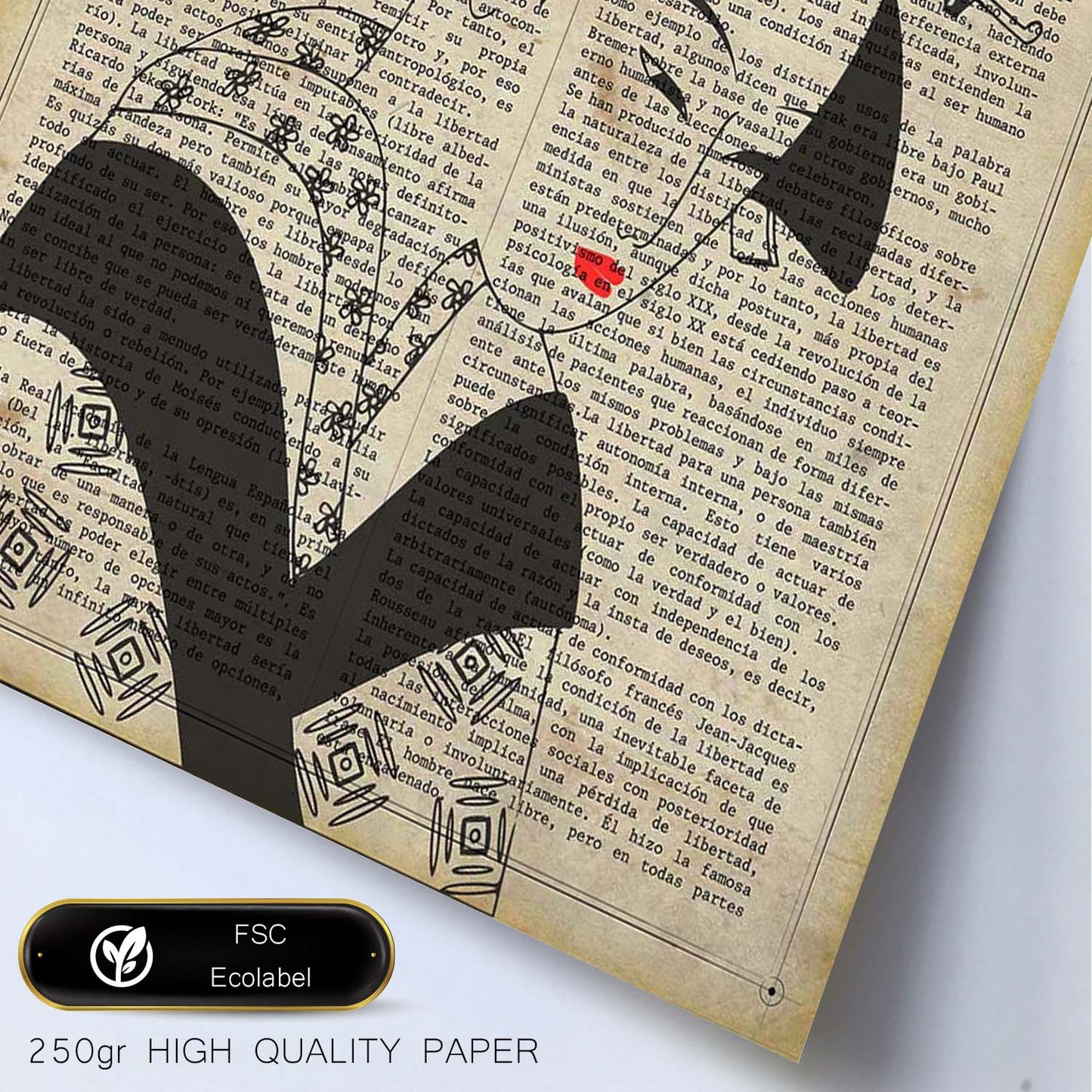 Poster de Geisha blanco y negro. Láminas de geishas. Diseños japoneses con definiciones de la cultura japonesa.-Artwork-Nacnic-Nacnic Estudio SL