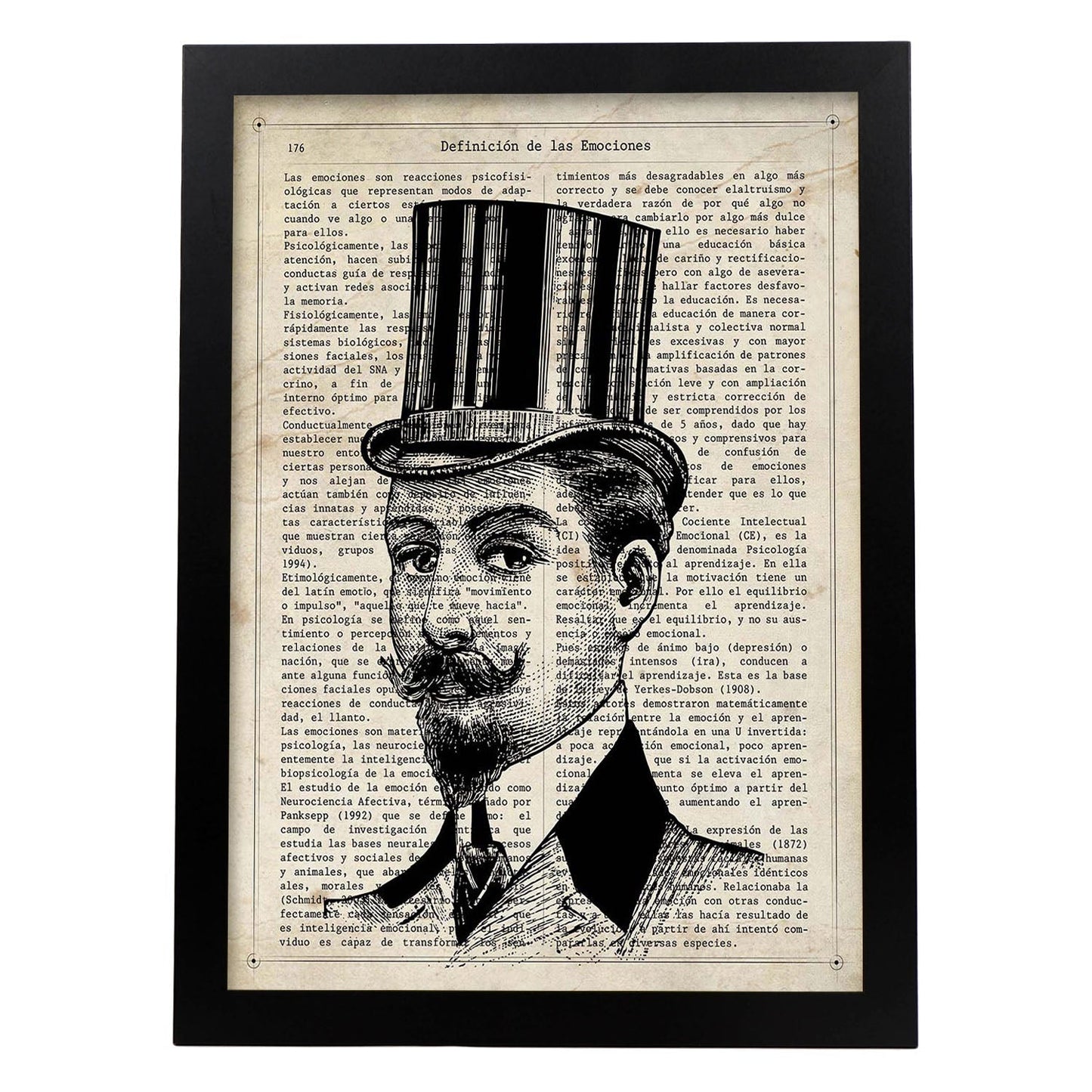 Poster de Gentleman. Láminas vintage con definiciones. Diseño de interiores.-Artwork-Nacnic-A4-Marco Negro-Nacnic Estudio SL