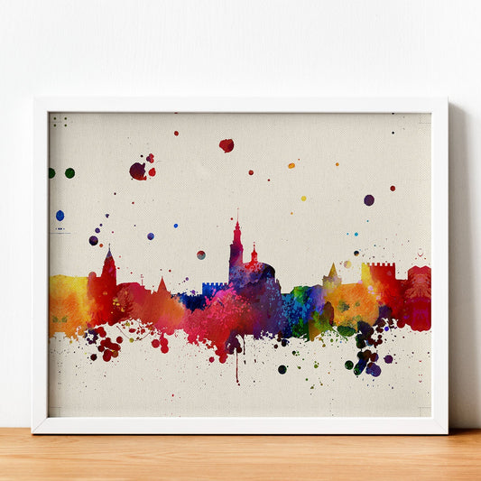 Poster de Gijon. Láminas e ilustraciones de ciudades, comunidades, y mapas de España.-Artwork-Nacnic-Nacnic Estudio SL