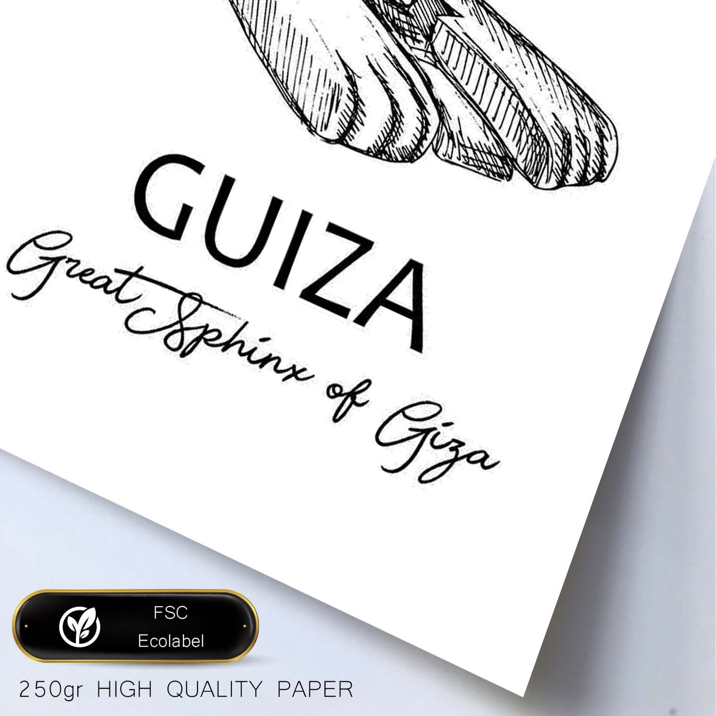 Poster de Giza - La esfinge. Láminas con monumentos de ciudades.-Artwork-Nacnic-Nacnic Estudio SL
