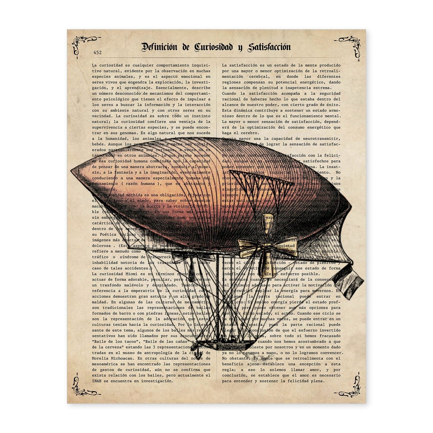 Poster de Globo rojizo. Láminas de globos aeroestáticos. Diseño con imágenes de globos.-Artwork-Nacnic-A4-Sin marco-Nacnic Estudio SL