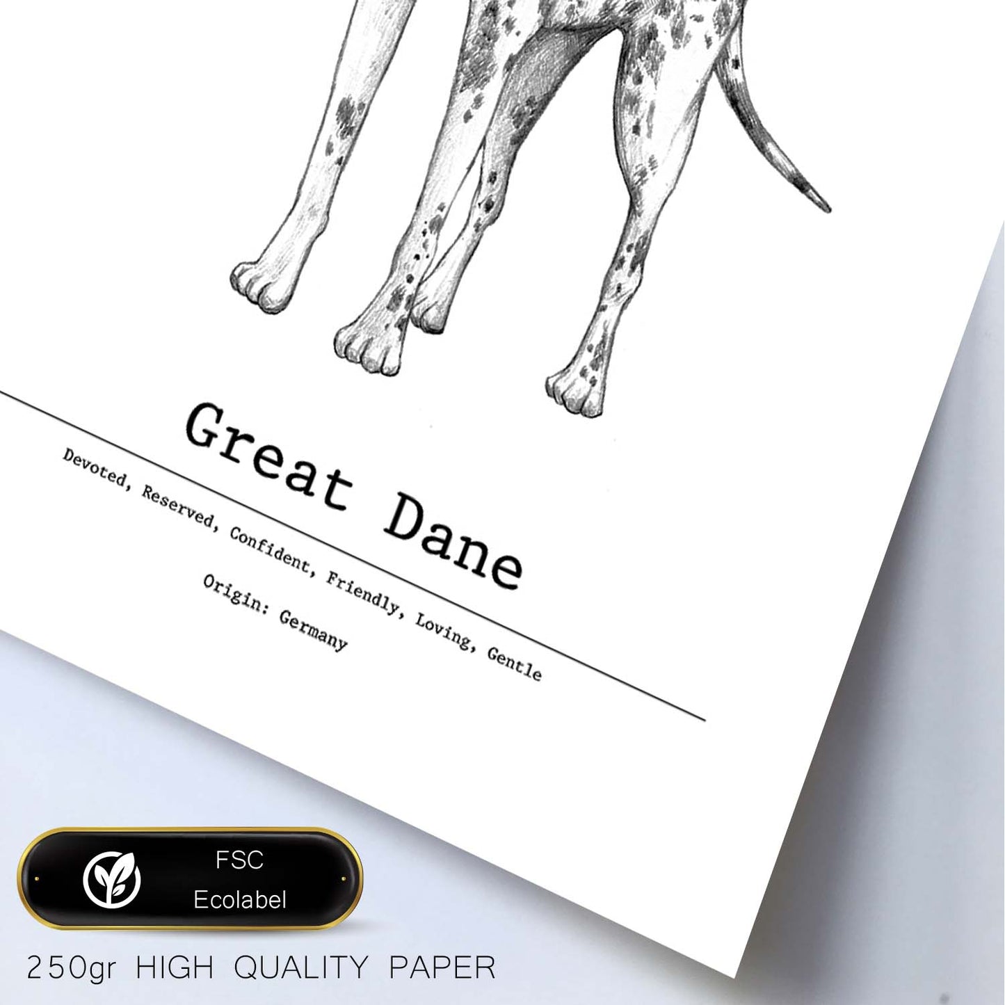Poster de Gran danes texto. Lámina decorativa de perros.-Artwork-Nacnic-Nacnic Estudio SL