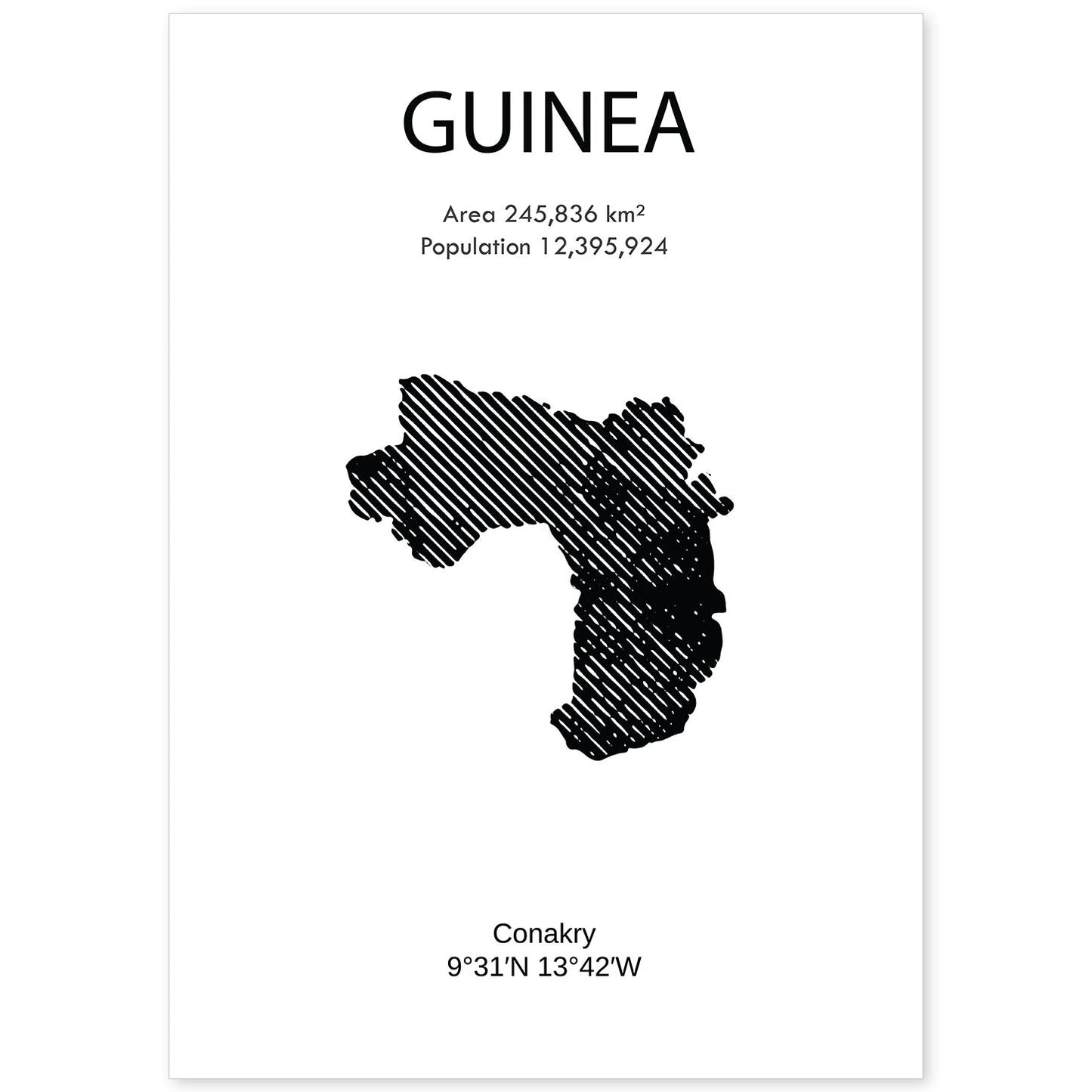 Poster de Guinea. Láminas de paises y continentes del mundo.-Artwork-Nacnic-A4-Sin marco-Nacnic Estudio SL