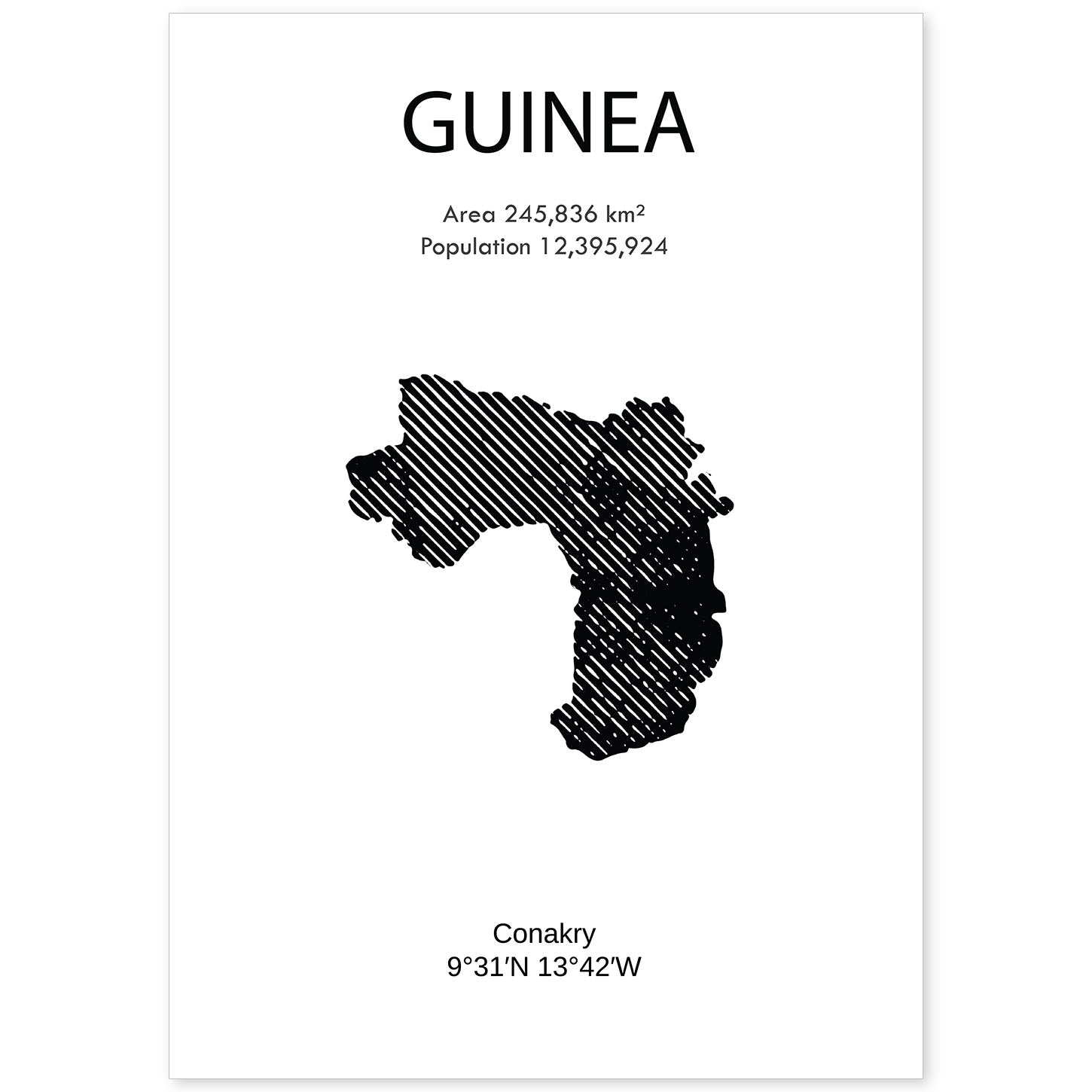 Poster de Guinea. Láminas de paises y continentes del mundo.-Artwork-Nacnic-A4-Sin marco-Nacnic Estudio SL