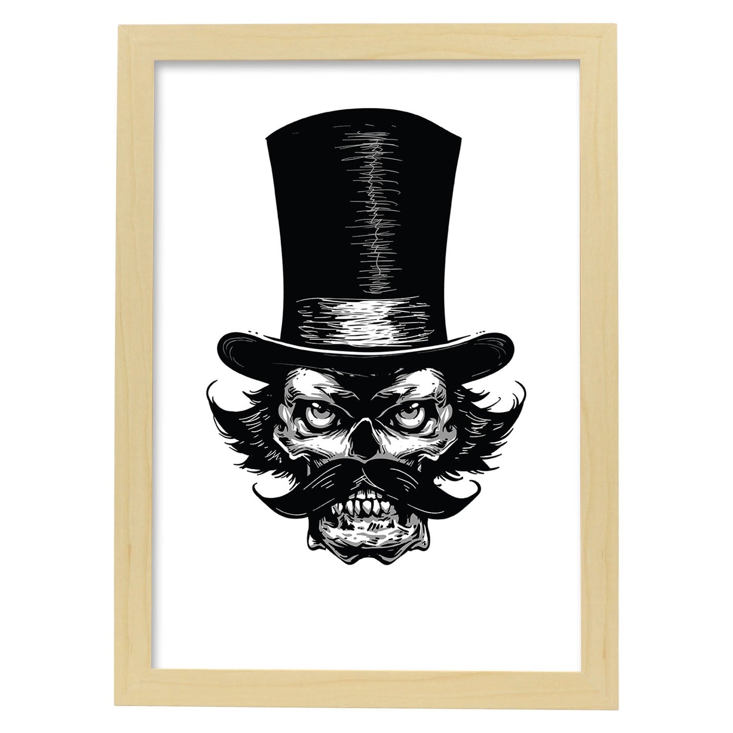 Poster de Hater. Lámina decorativa de diseño.-Artwork-Nacnic-A4-Marco Madera clara-Nacnic Estudio SL